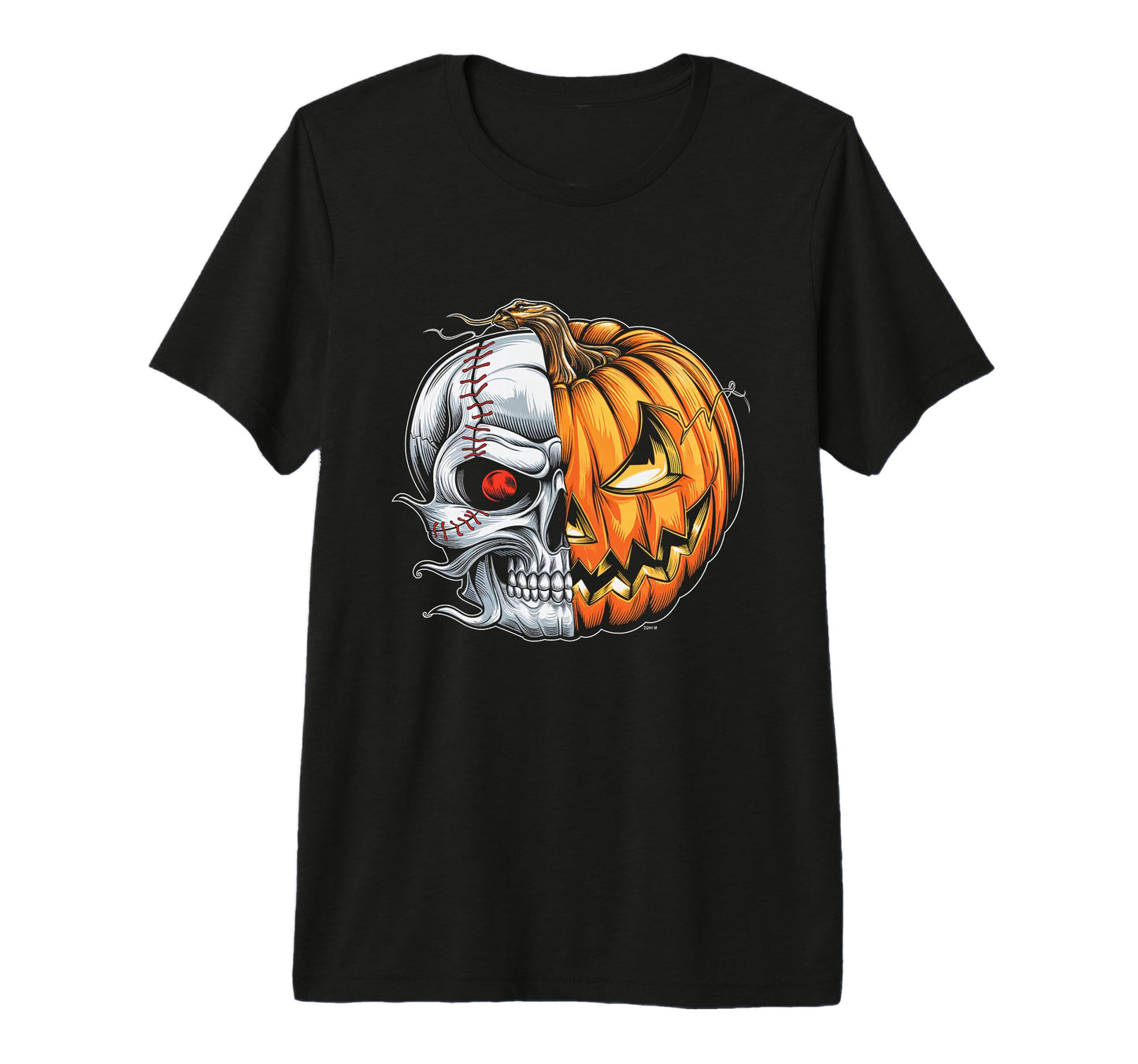 Baseball Pumpkin Skull Halloween T-Shirt - Aesthetic Graphic Men Women - T-Shirt, Sweatshirt, Hoodie