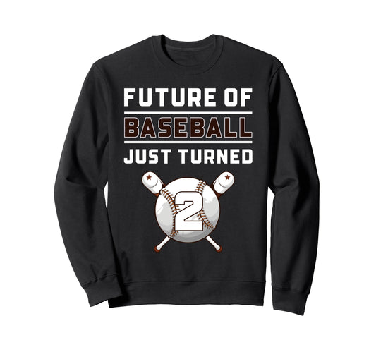 2 Year Old Baseball Birthday Sweatshirt - Graphic Print Men Women - T-Shirt, Sweatshirt, Hoodie