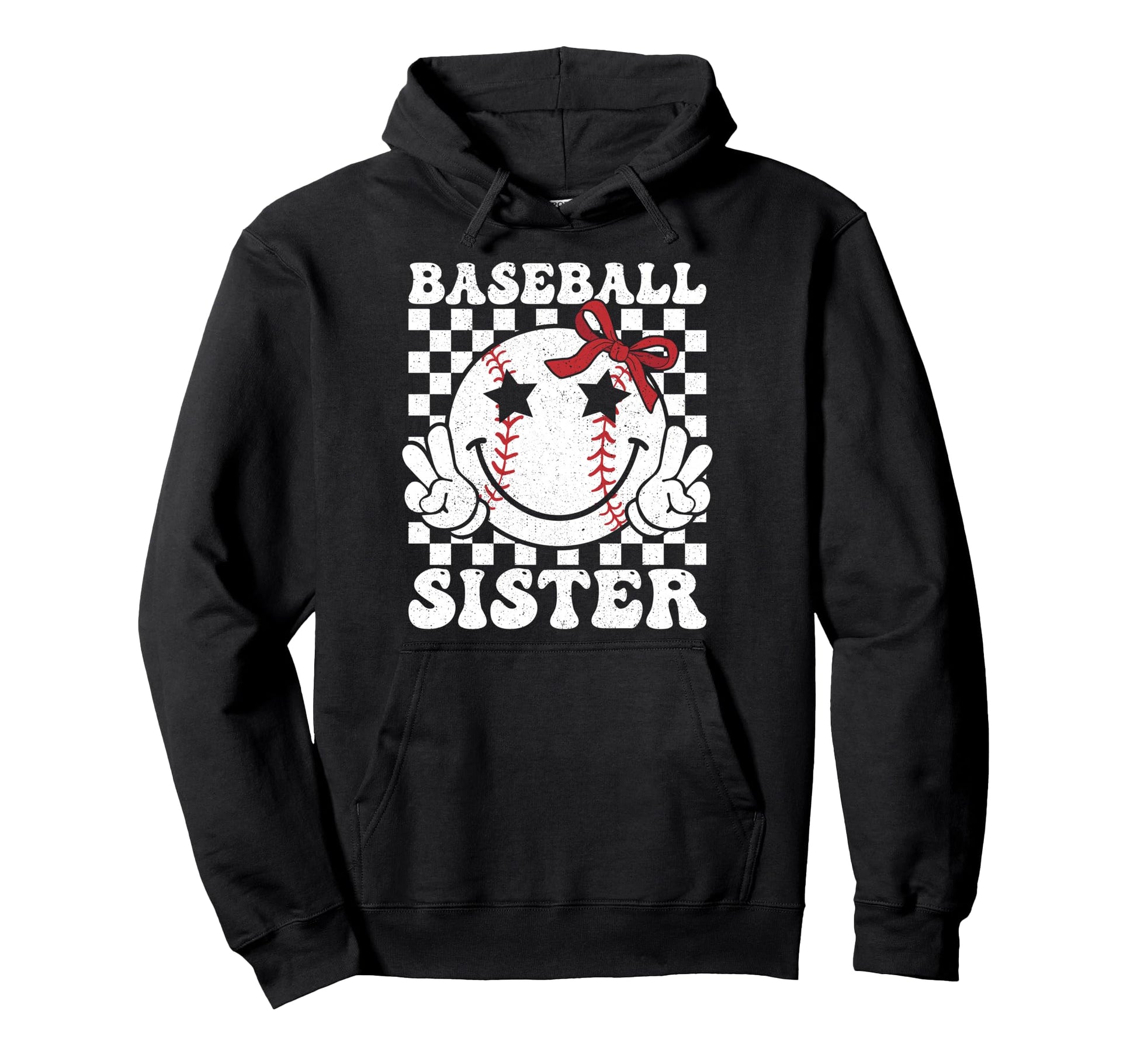 Baseball Sister Coquette Bow Sport Lovers Hoodie - Unique Graphic Unisex - T-Shirt, Sweatshirt, Hoodie