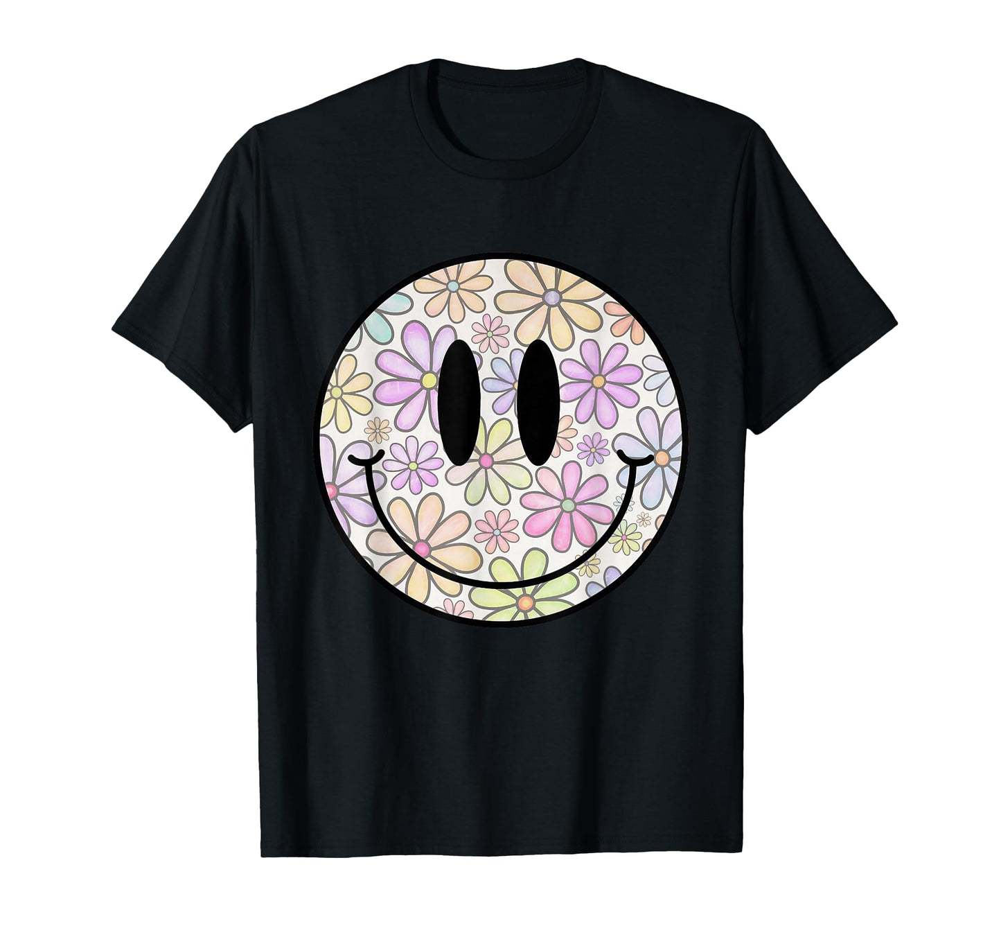 Flower Happy Face Checkered Pattern T-Shirt - Streetwear Style Unisex - T-Shirt, Sweatshirt, Hoodie