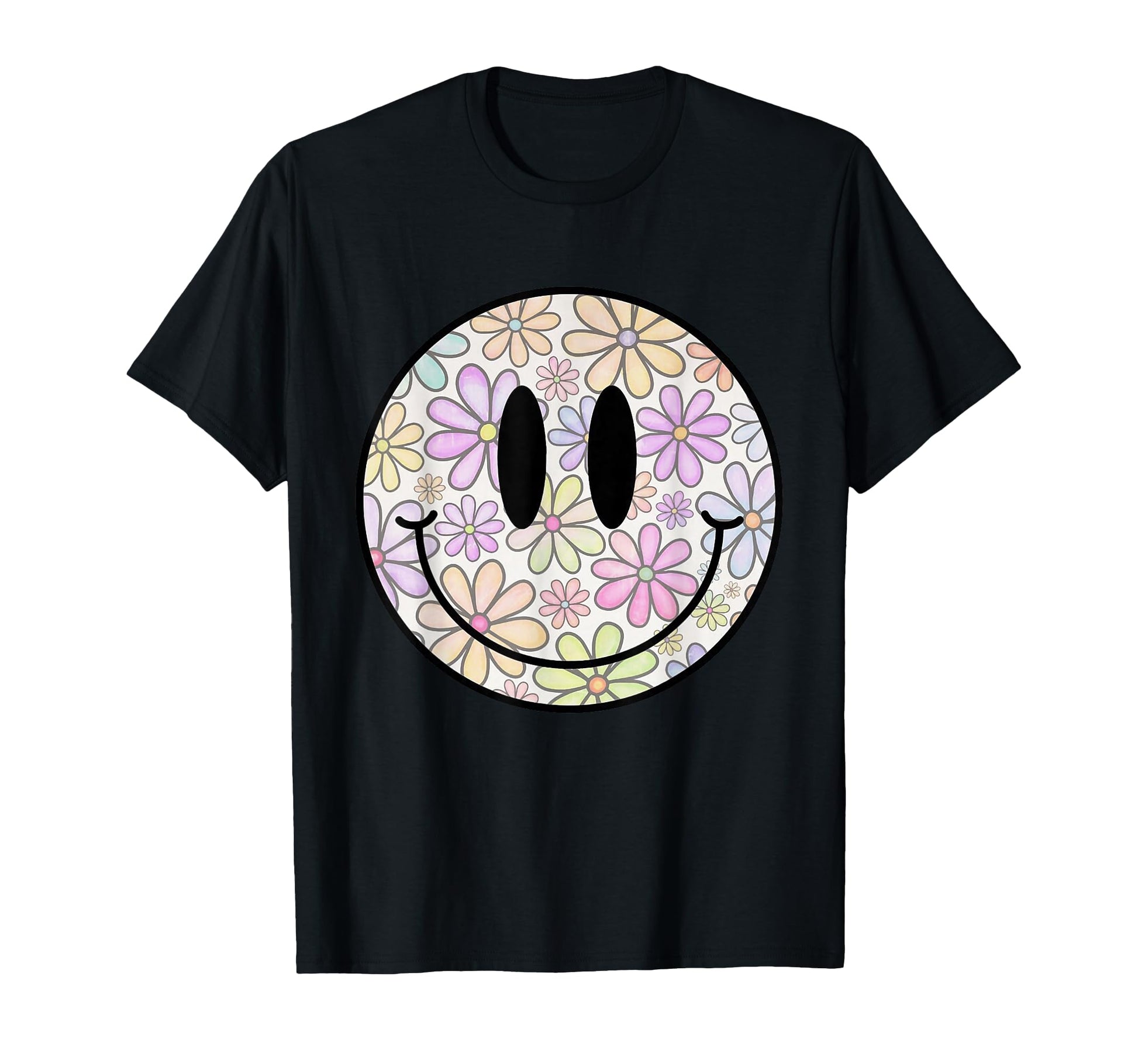 Flower Happy Face Checkered Pattern T-Shirt - Streetwear Style Unisex - T-Shirt, Sweatshirt, Hoodie