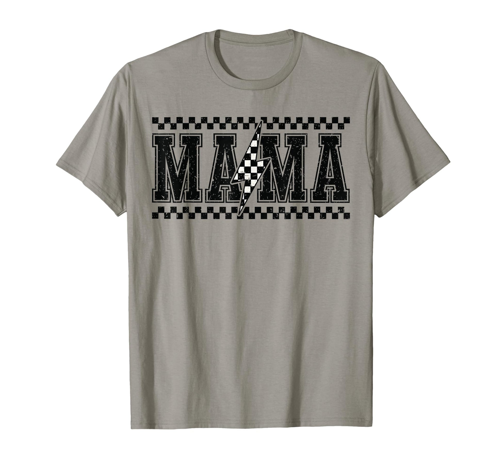Mama Lightning Bolt Checkered T-Shirt - Aesthetic Graphic Men Women - T-Shirt, Sweatshirt, Hoodie
