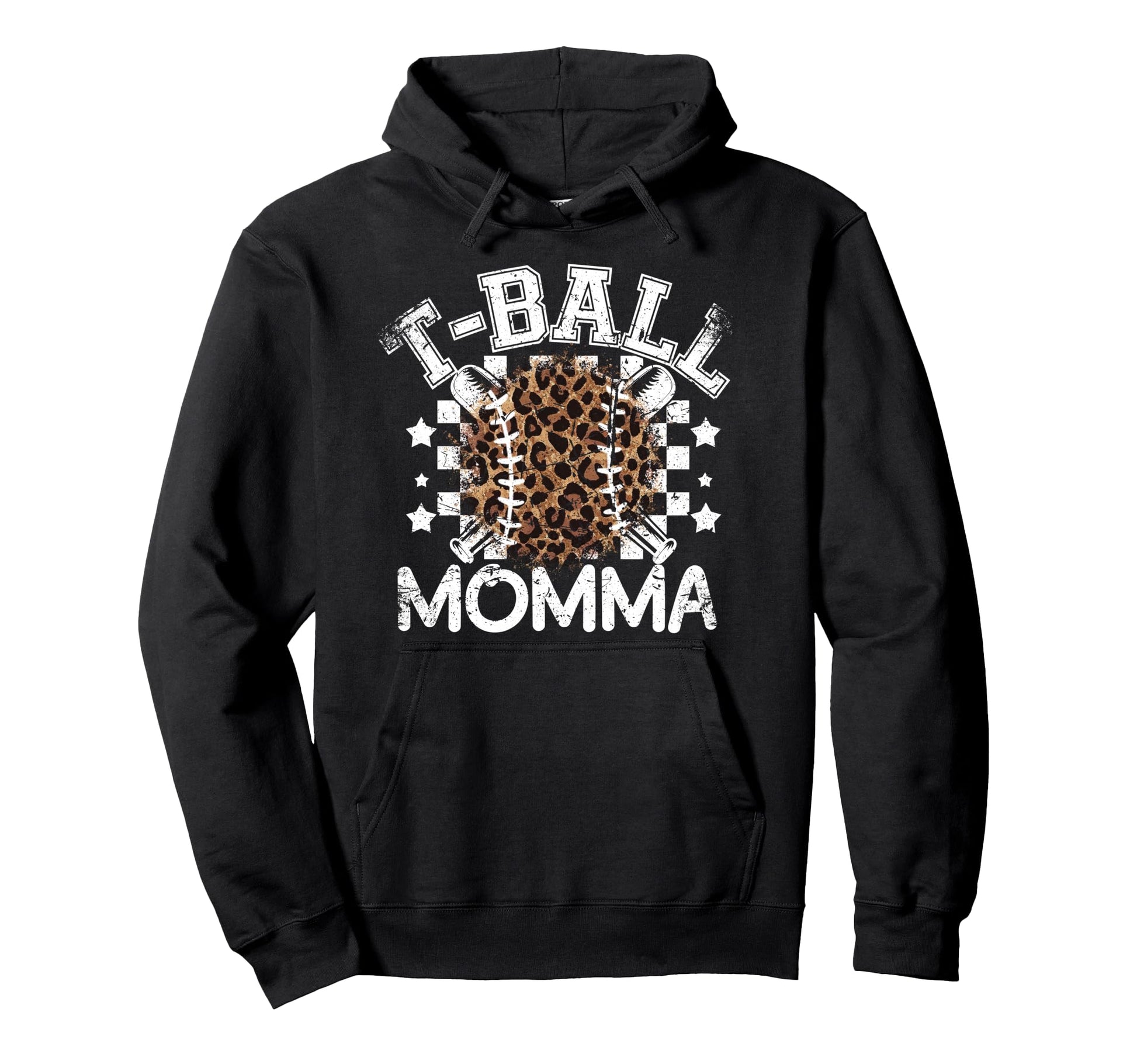 T Ball Teeball Momma Leopard Cheetah Hoodie - Unique Graphic Unisex - T-Shirt, Sweatshirt, Hoodie