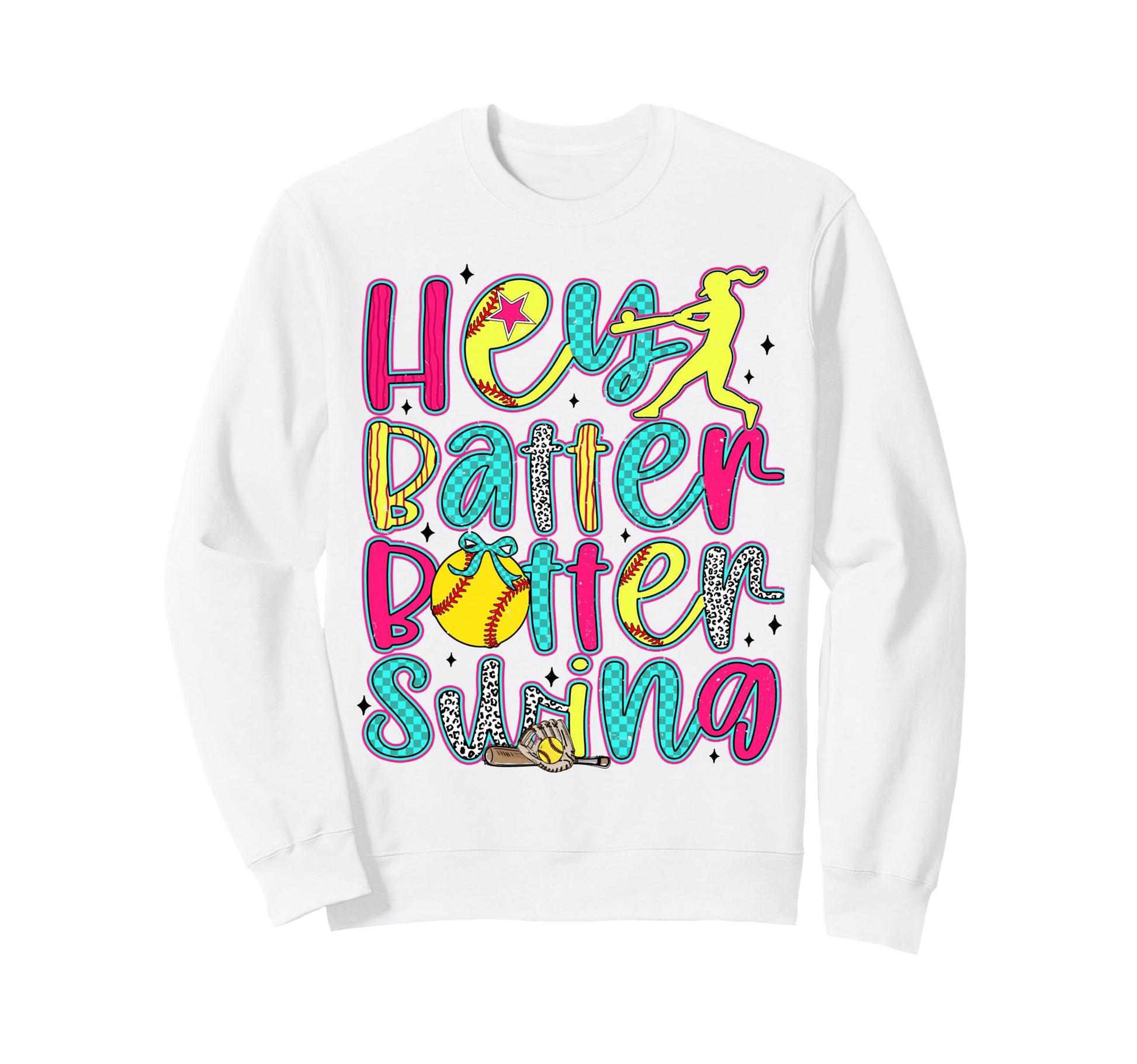 Hey Batter Batter Swing Coquette Bow Sweatshirt - Minimalist Print Unisex - T-Shirt, Sweatshirt, Hoodie
