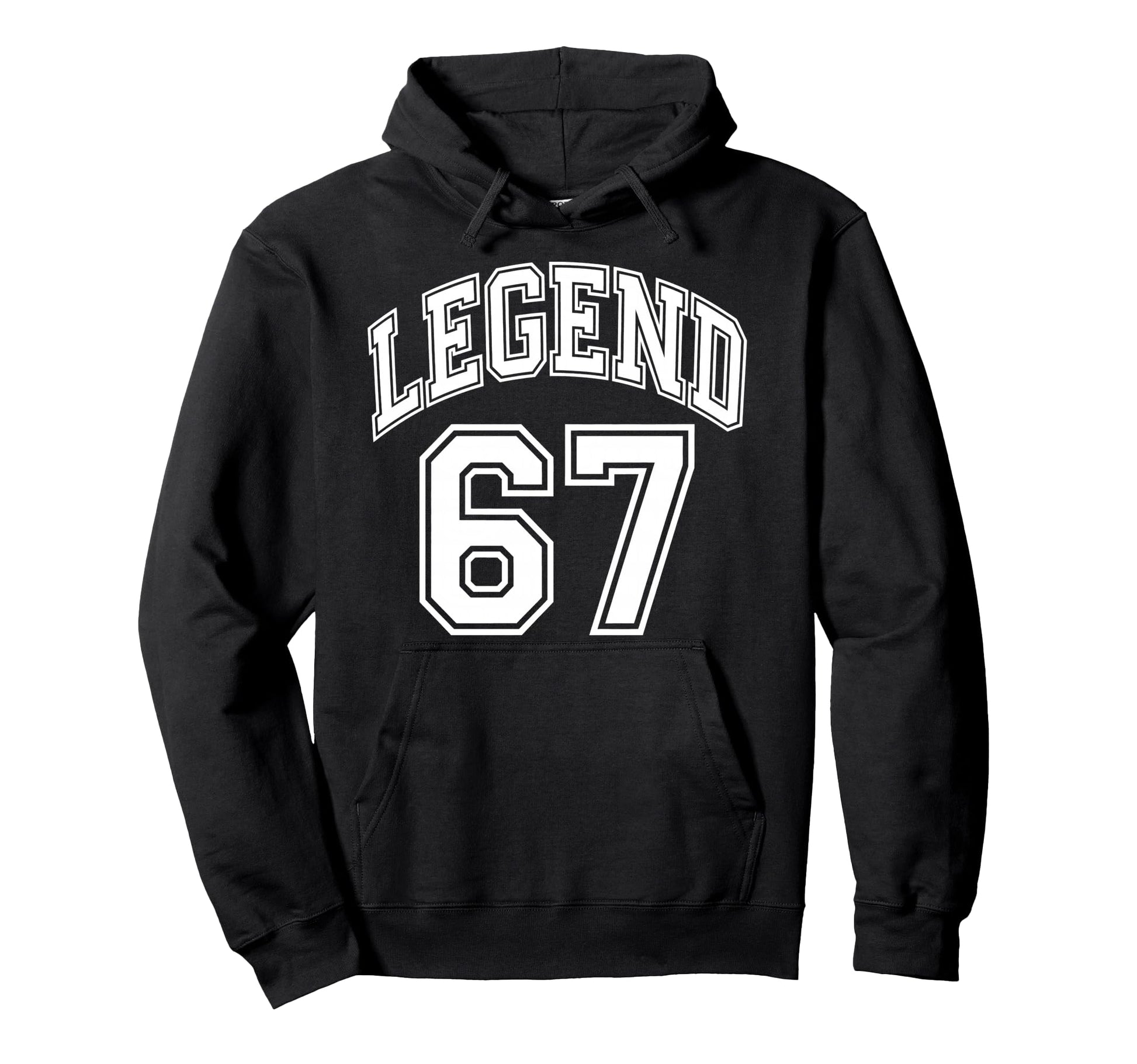 67Th Birthday Legend Number 67 Athletic Hoodie - Novelty Apparel Unisex - T-Shirt, Sweatshirt, Hoodie