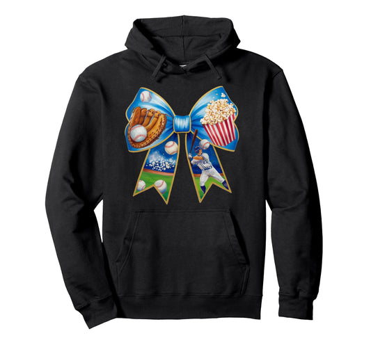 Baseball Bow Popcorn Glove Bat Player Gift T-Shirt - Unique Graphic Unisex - T-Shirt, Sweatshirt, Hoodie