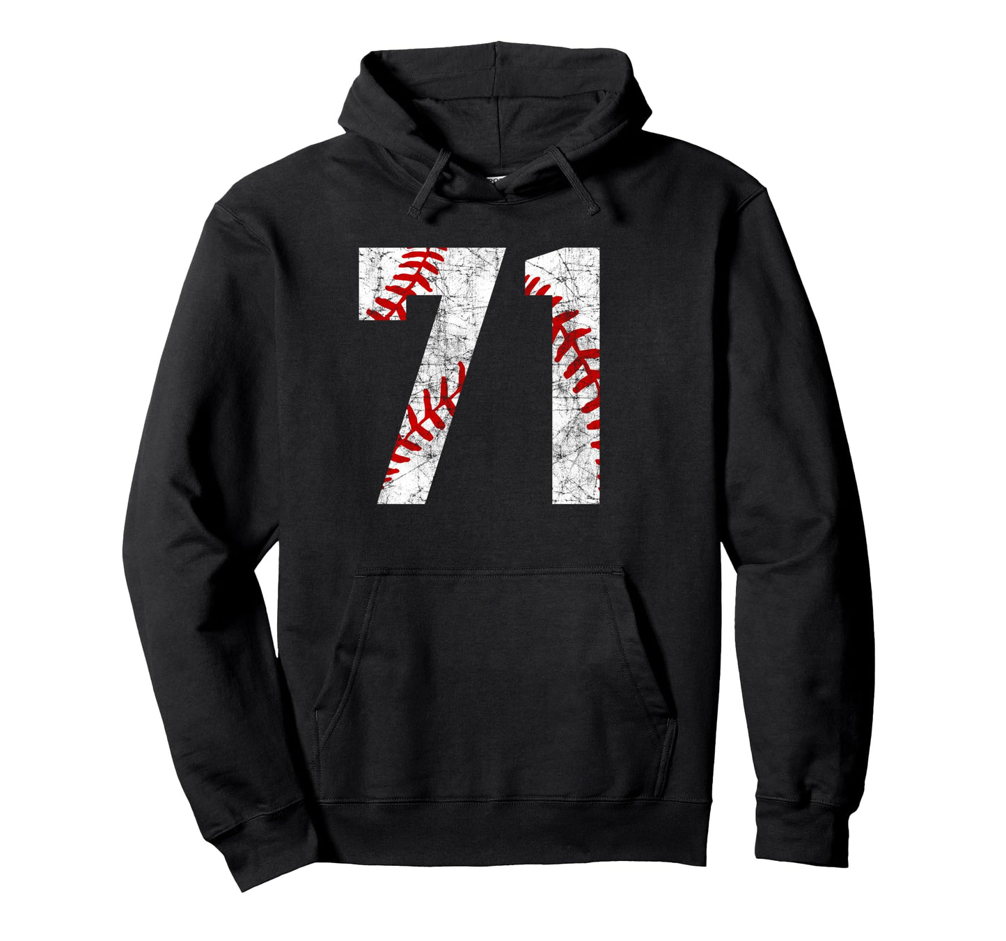 Distressed Baseball Number 71 Jersey Hoodie - Trendy Graphic Men Women - T-Shirt, Sweatshirt, Hoodie