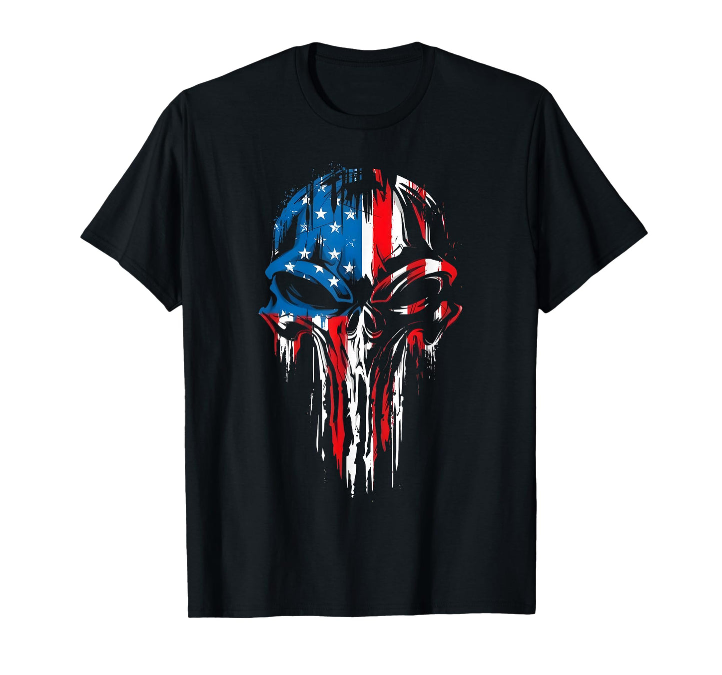 Usa Flag Skull Patriotic T-Shirt - Graphic Print for Adults - T-Shirt, Sweatshirt, Hoodie