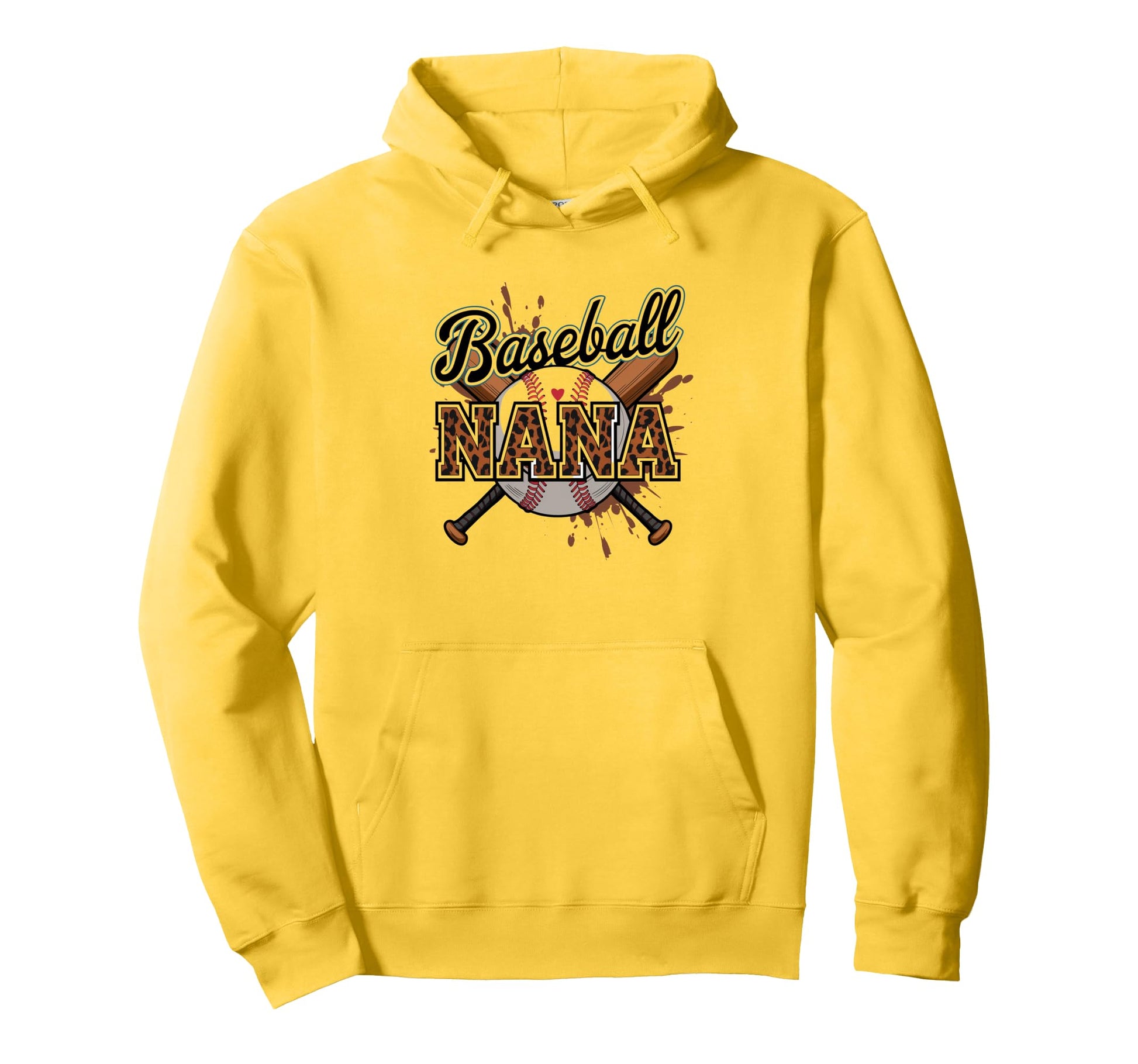 Baseball Nana Leopard Softball Hoodie - Fun Novelty Design Men Women - T-Shirt, Sweatshirt, Hoodie