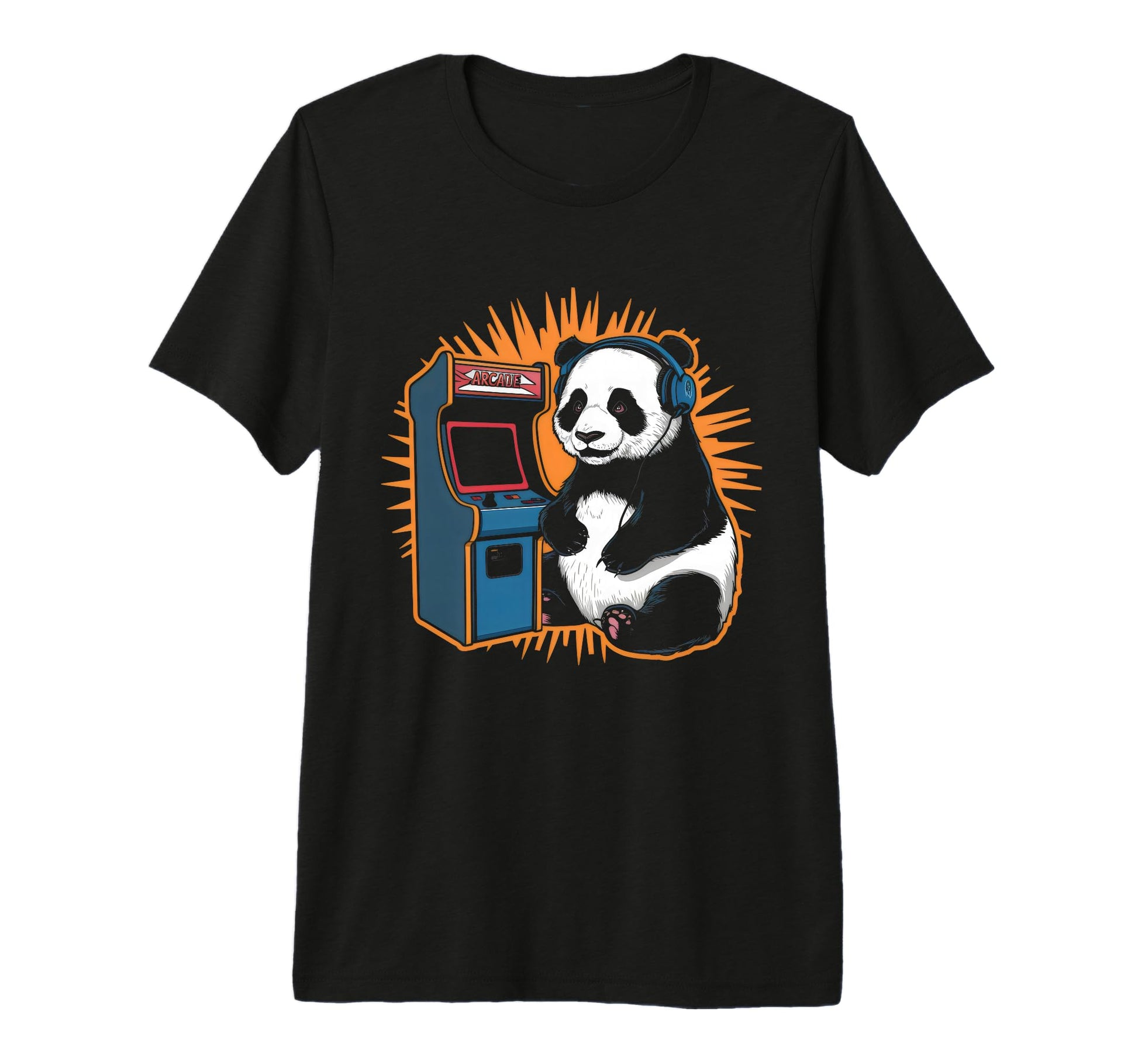 Gamer Panda Bear Love 80S 90S T-Shirt - Casual Everyday Wear for Adults - T-Shirt, Sweatshirt, Hoodie