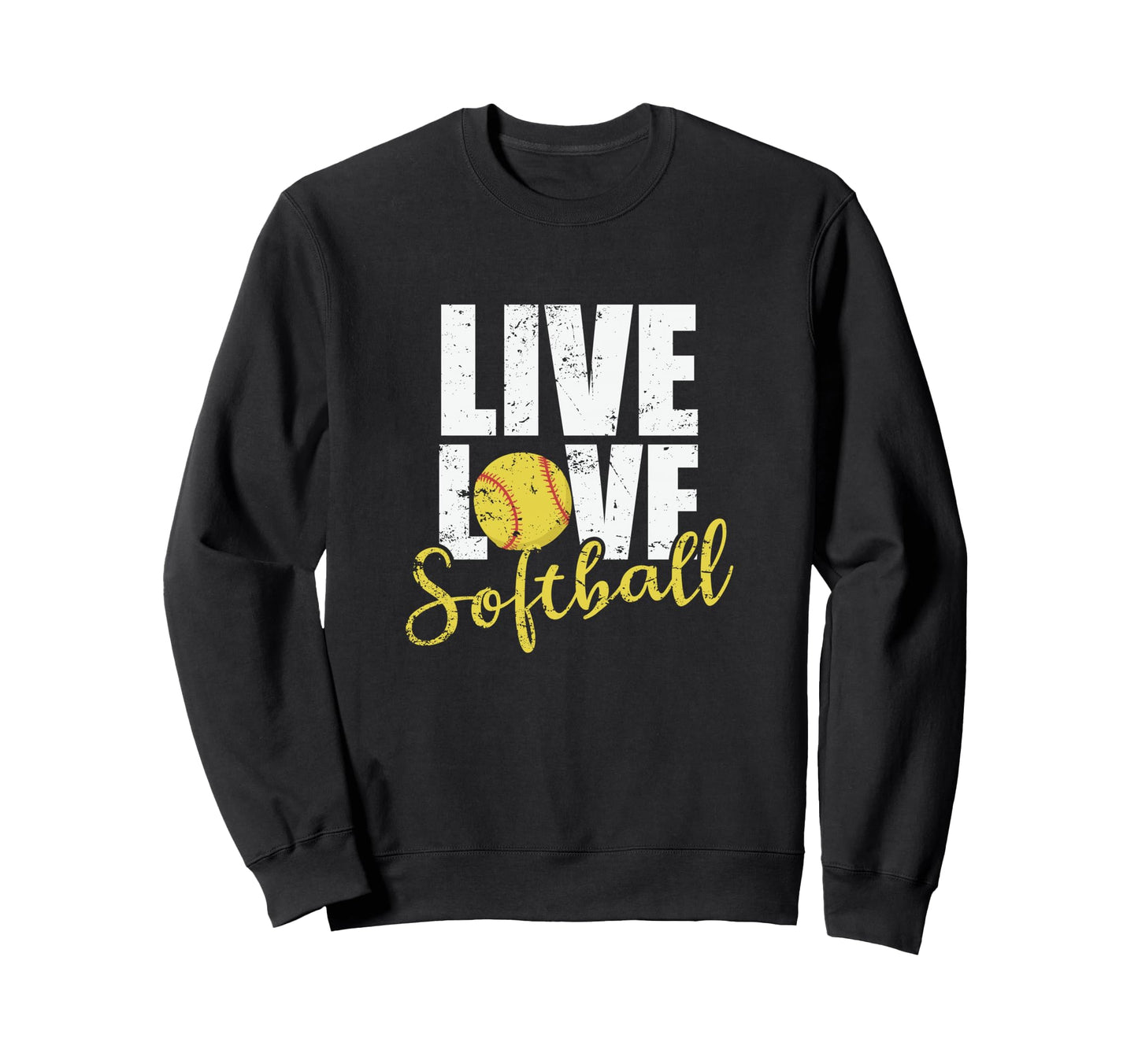 Live Love Softball Sports Team Sweatshirt - Minimalist Print Men Women - T-Shirt, Sweatshirt, Hoodie