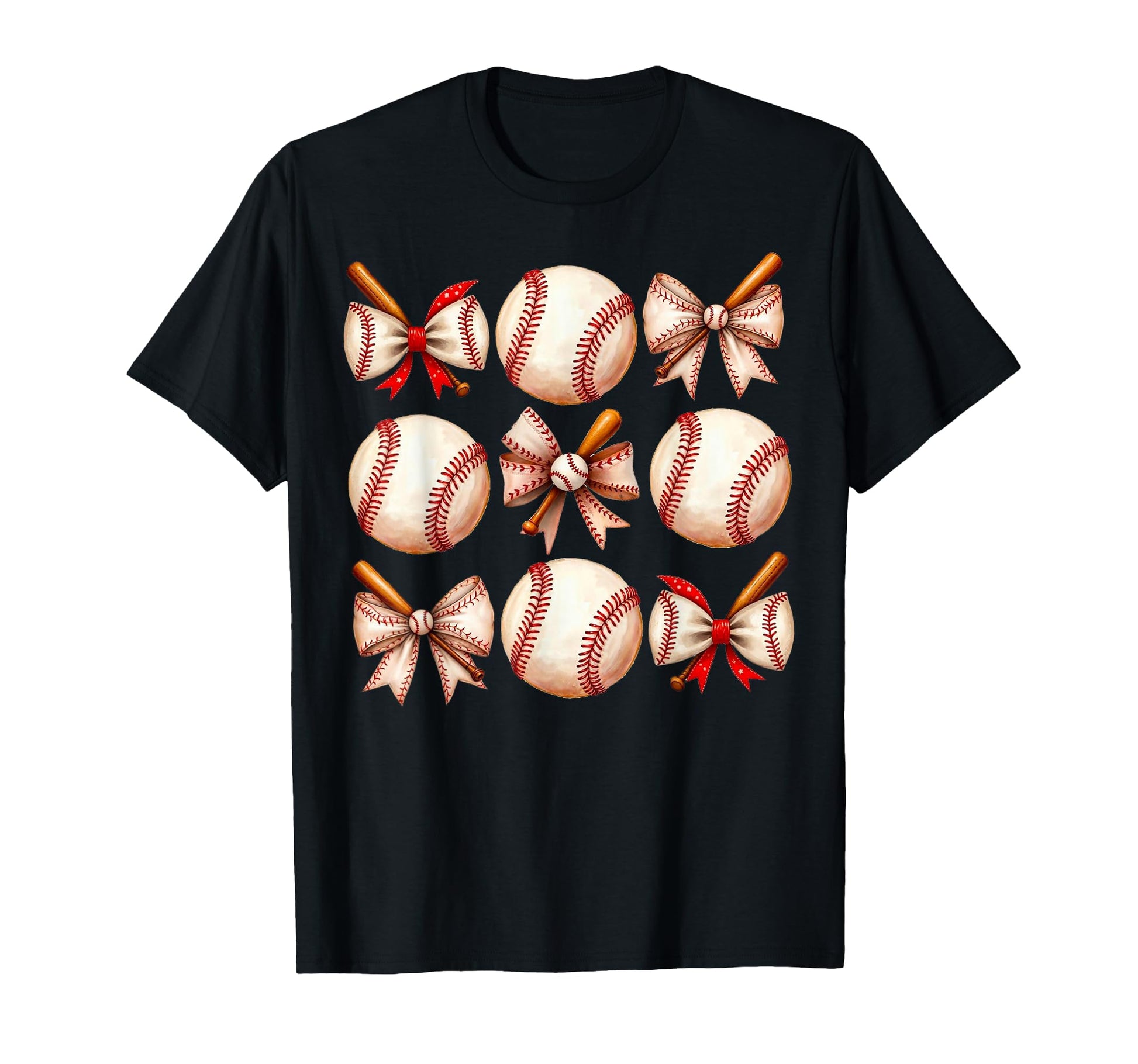 Game Day Baseball Bow Mom Sports T-Shirt - Minimalist Print Men Women - T-Shirt, Sweatshirt, Hoodie