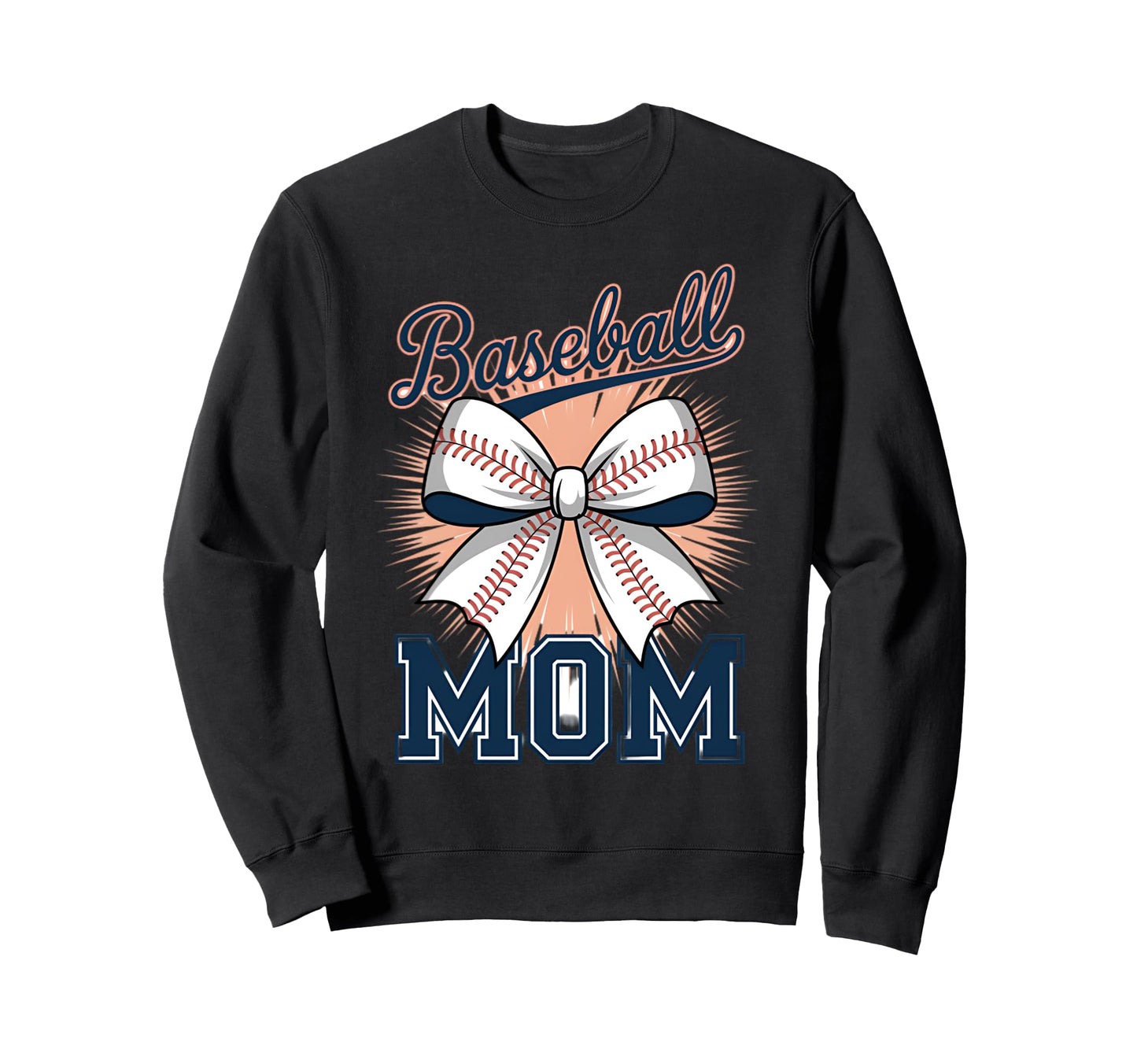 Baseball Mom Coquette Bow Sweatshirt - Custom Art Print Men Women - T-Shirt, Sweatshirt, Hoodie