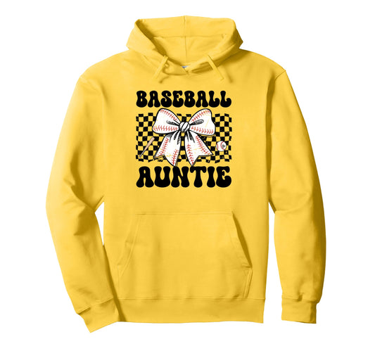Baseball Auntie Baseball Aunt Family Hoodie - Graphic Print for Adults - T-Shirt, Sweatshirt, Hoodie