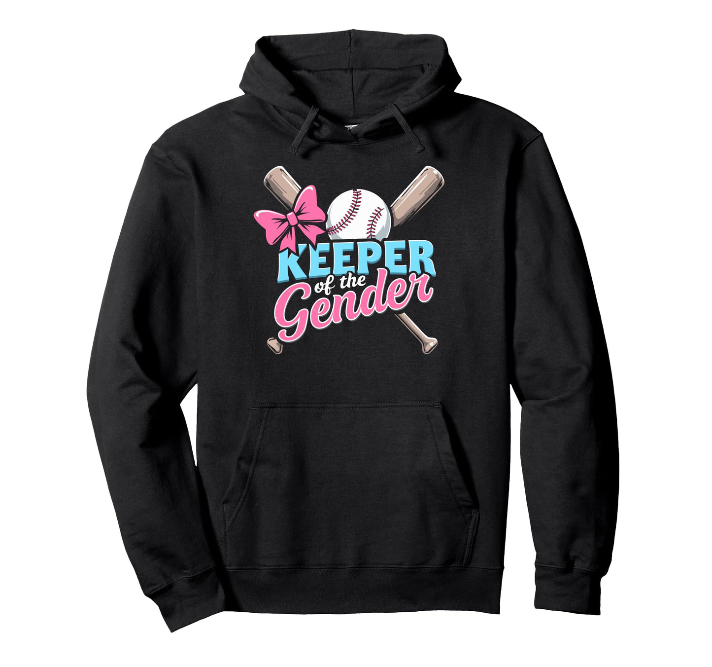 Keeper Gender Baseball Or Bows Hoodie - Novelty Apparel Unisex - T-Shirt, Sweatshirt, Hoodie