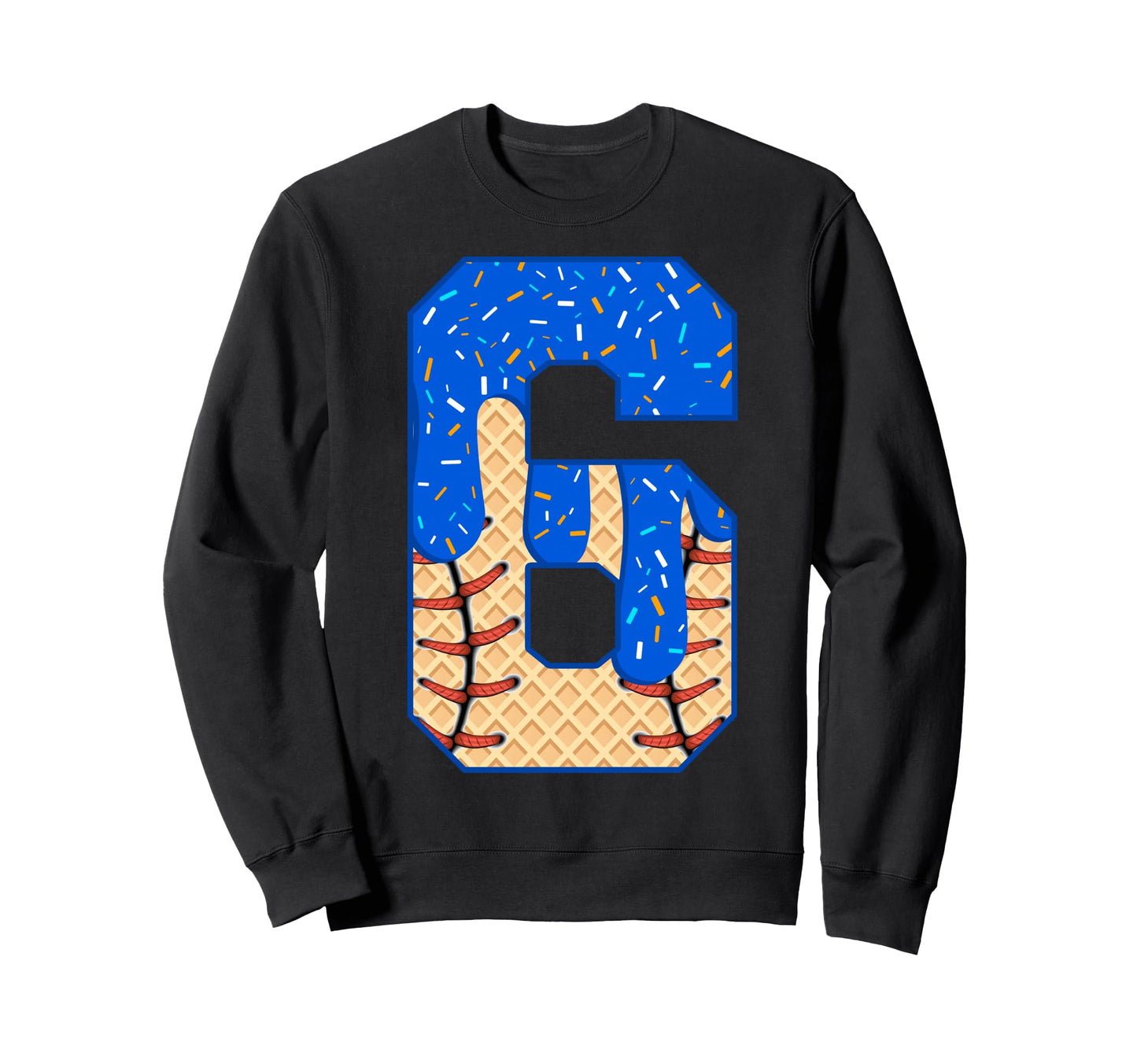 6Th Birthday Ice Cream Baseball Sweatshirt - Novelty Apparel Men Women - T-Shirt, Sweatshirt, Hoodie