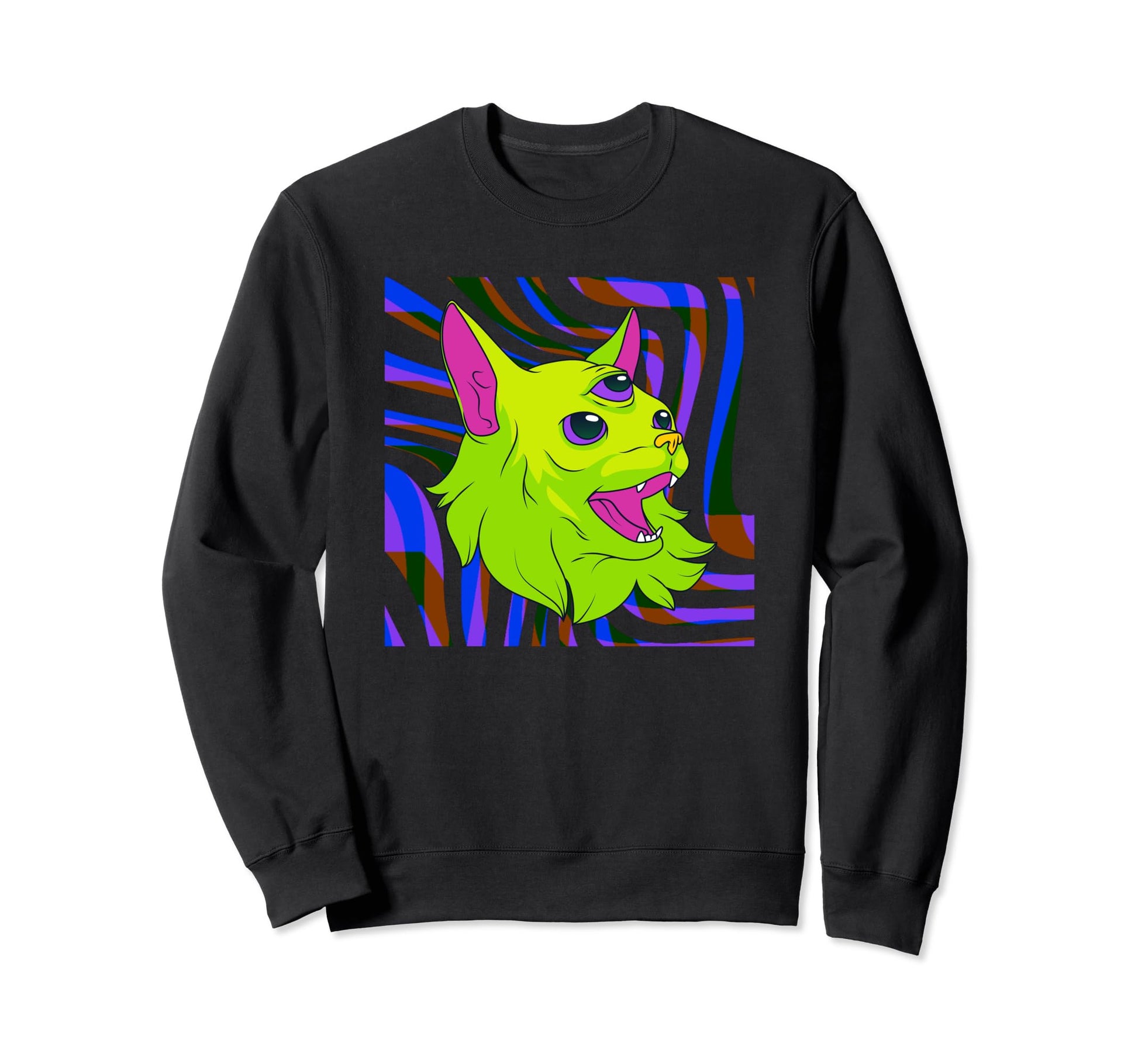 Weirdcore Alien Funny Cat Goth Sweatshirt - Fun Novelty Design Men Women - T-Shirt, Sweatshirt, Hoodie