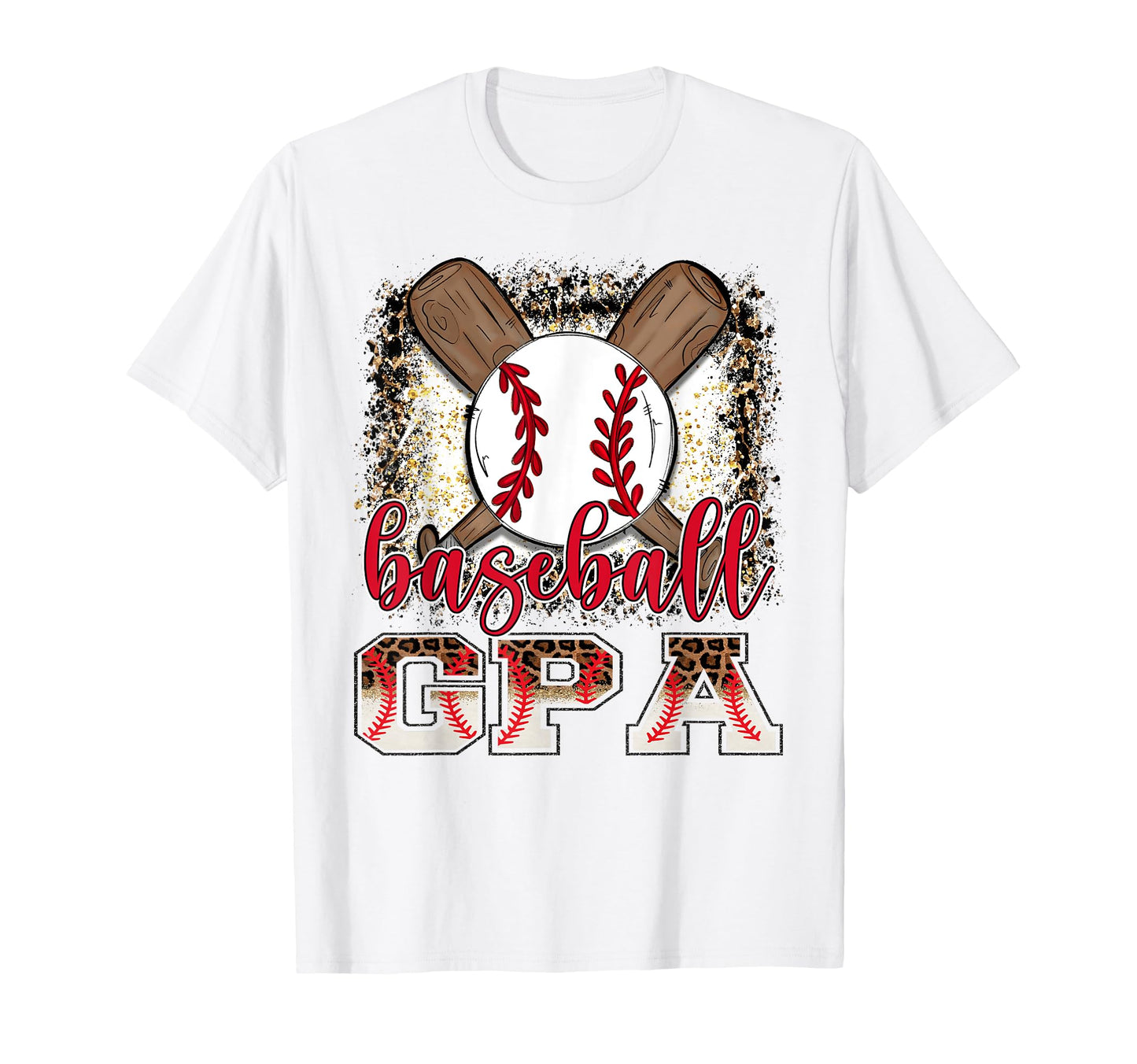 Baseball Gpa Leopard Proud Ball Gpa T-Shirt - Custom Art Print for Adults - T-Shirt, Sweatshirt, Hoodie