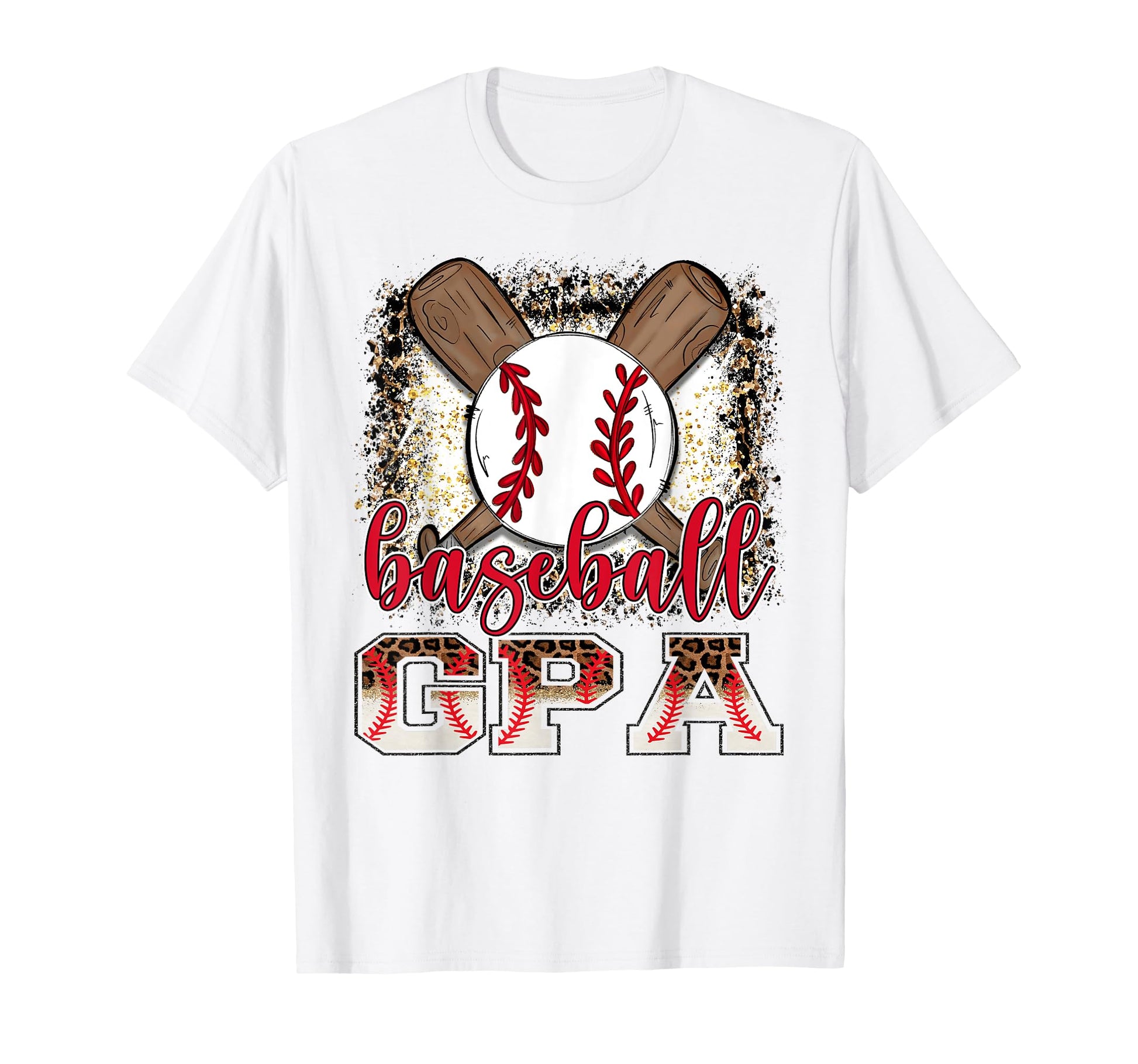 Baseball Gpa Leopard Proud Ball Gpa T-Shirt - Custom Art Print for Adults - T-Shirt, Sweatshirt, Hoodie