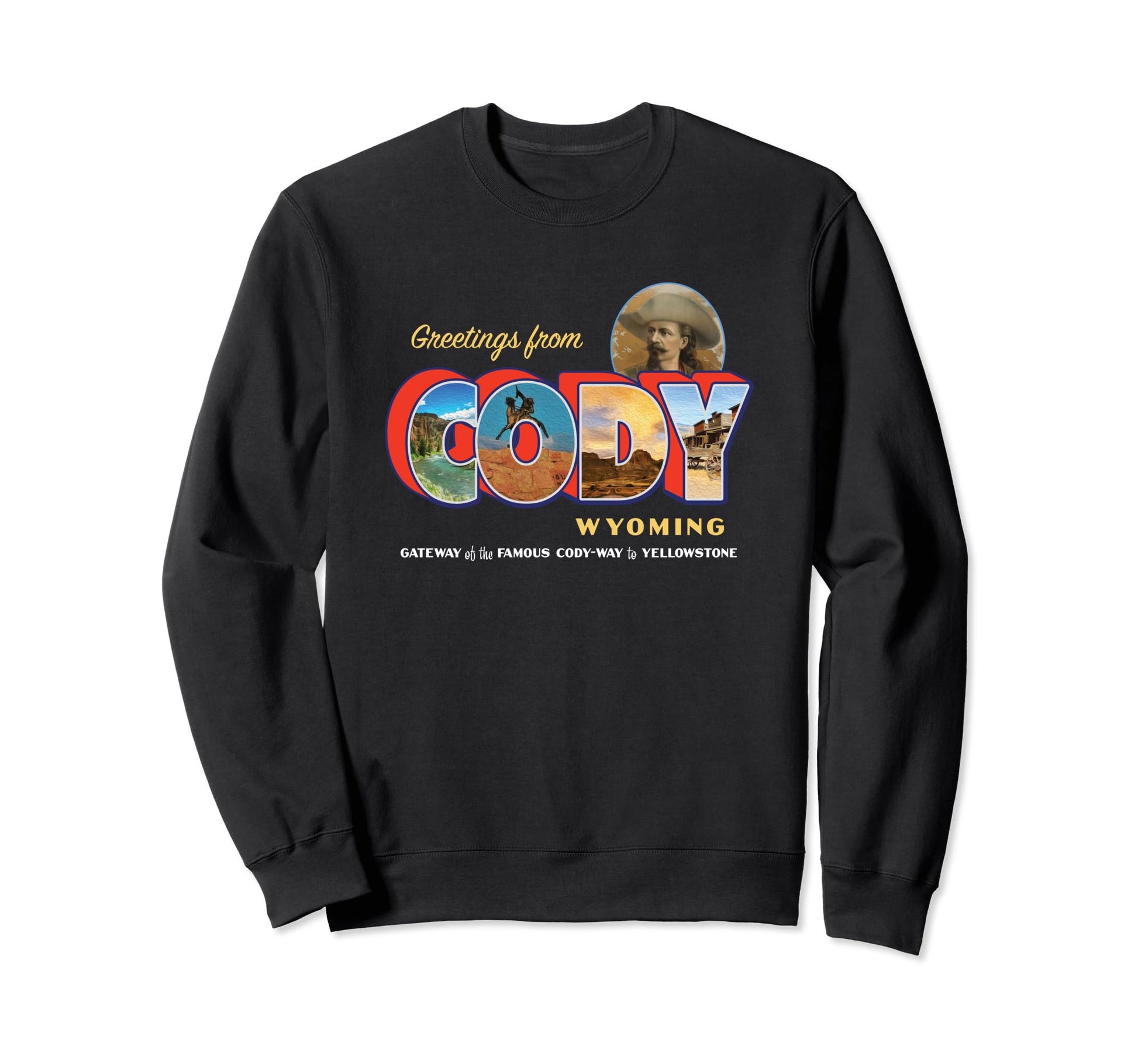Cody Wyoming Large Letter Sweatshirt - Fun Novelty Design Men Women - T-Shirt, Sweatshirt, Hoodie