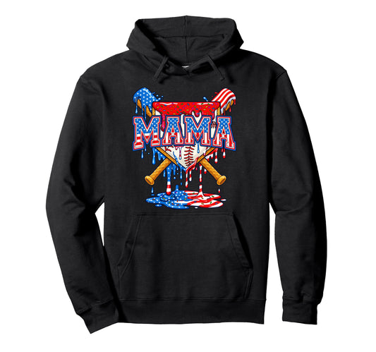 Baseball Drip Mom Ice Cream Drip Mama Hoodie - Trendy Graphic Men Women - T-Shirt, Sweatshirt, Hoodie