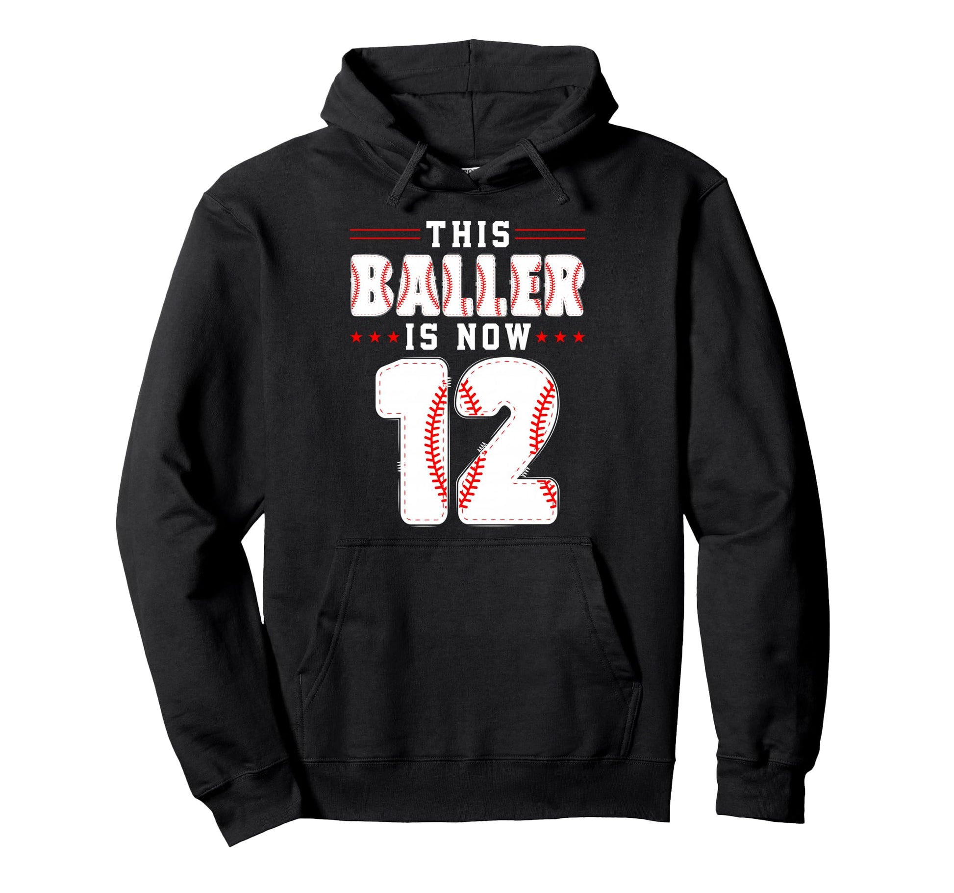 12Th Birthday Baseball Lover This Baller Hoodie - Streetwear Style Unisex - T-Shirt, Sweatshirt, Hoodie