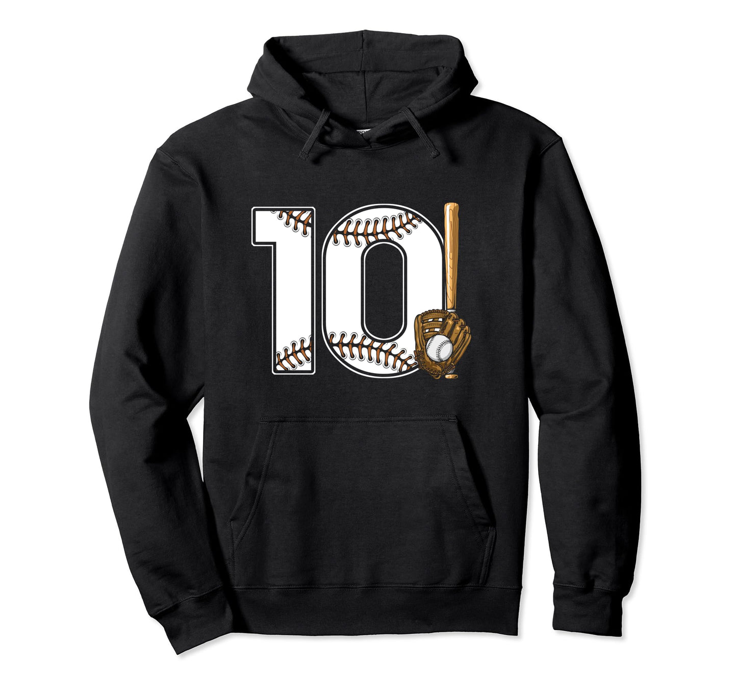 Baseball Birthday 10Th Birthday Party Hoodie - Graphic Print Unisex - T-Shirt, Sweatshirt, Hoodie