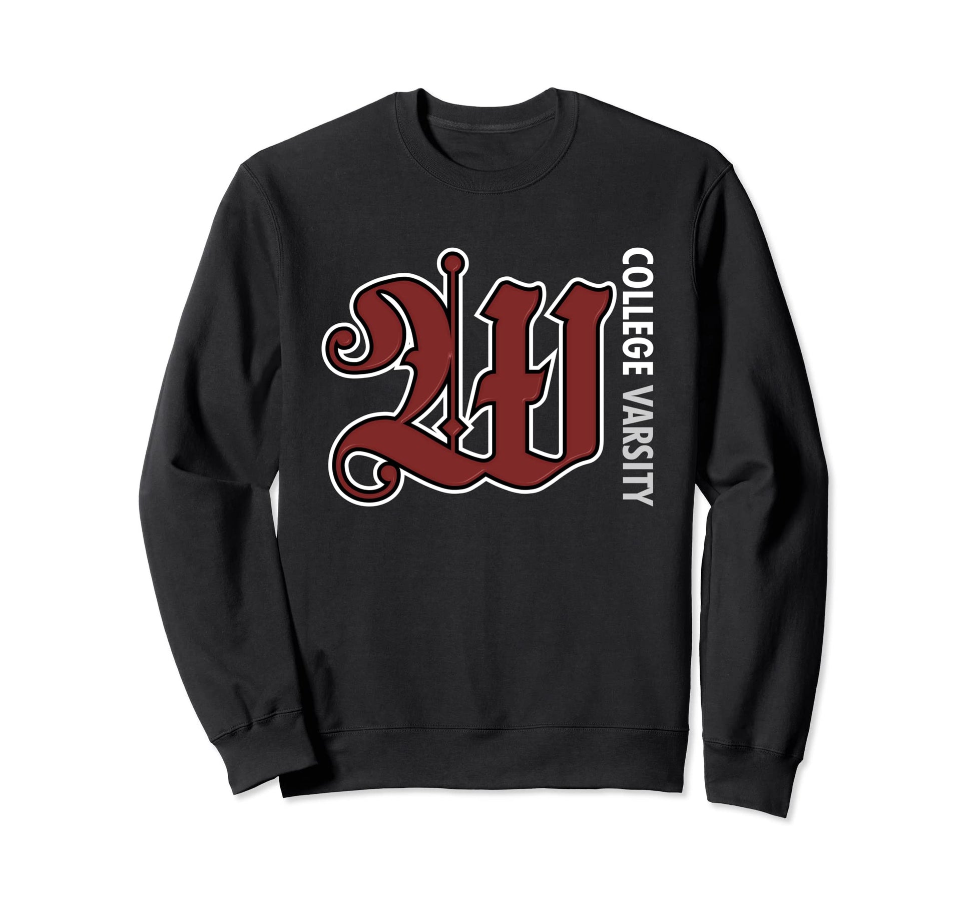 W Big Text College Varsity Sweatshirt - Novelty Apparel Unisex - T-Shirt, Sweatshirt, Hoodie