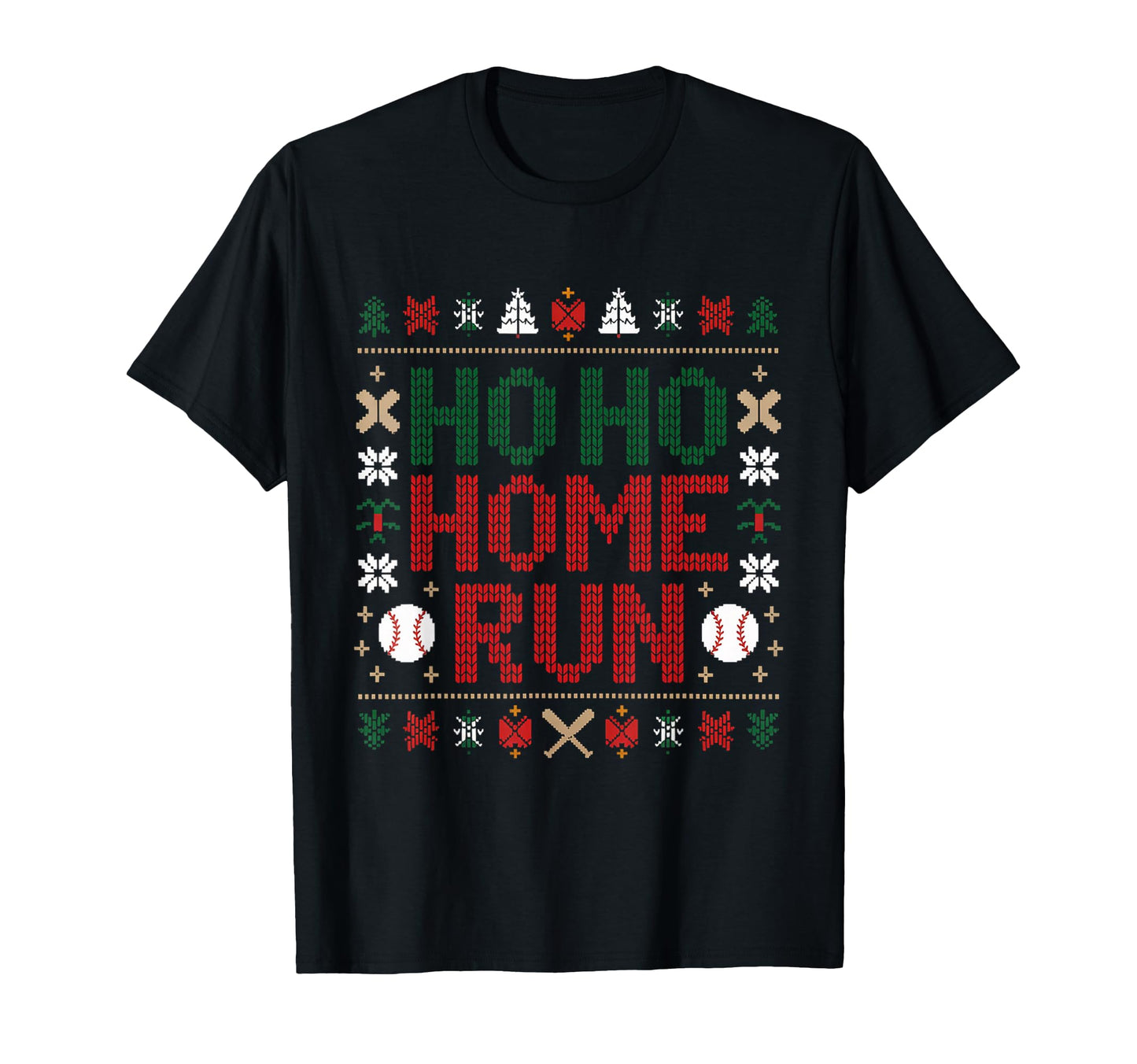 Ho Ho Home Run Baseball T-Shirt - Custom Art Print Men Women - T-Shirt, Sweatshirt, Hoodie