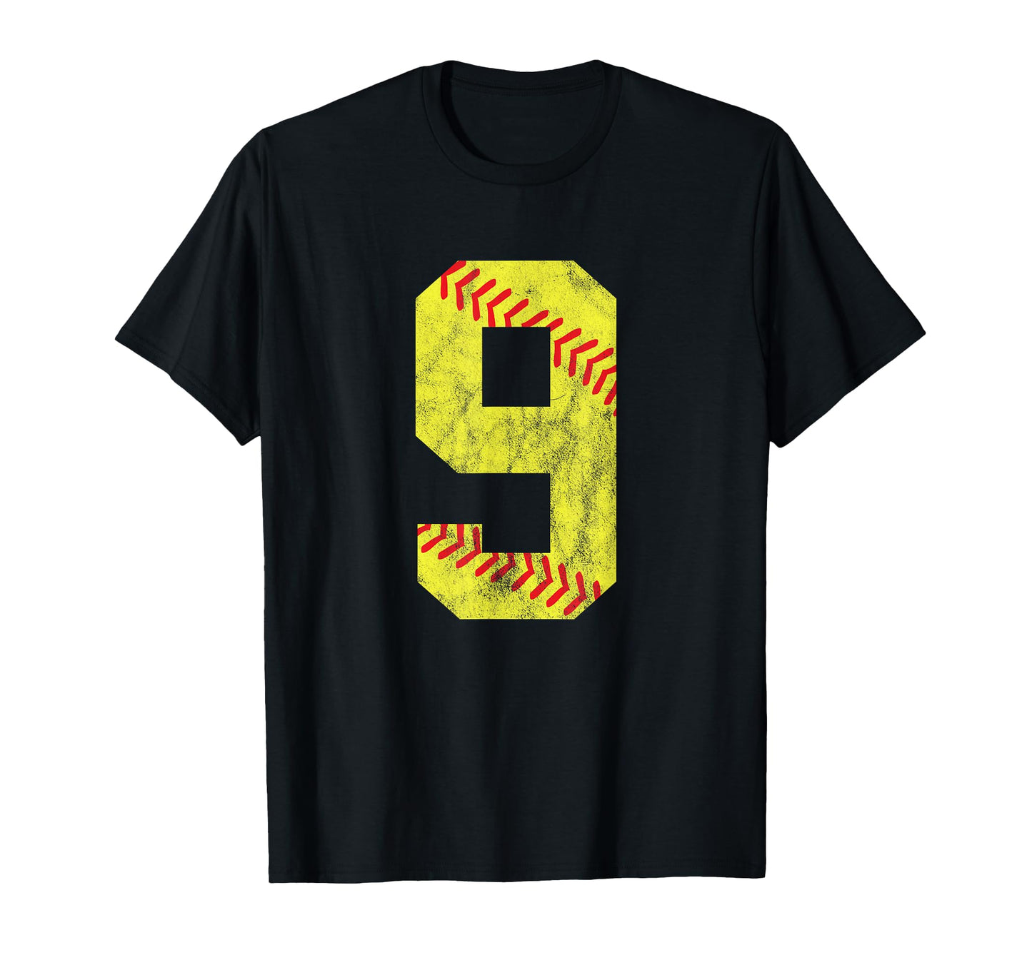 Softball Number 9 Nine 9Th Birthday T-Shirt - Graphic Print Men Women - T-Shirt, Sweatshirt, Hoodie