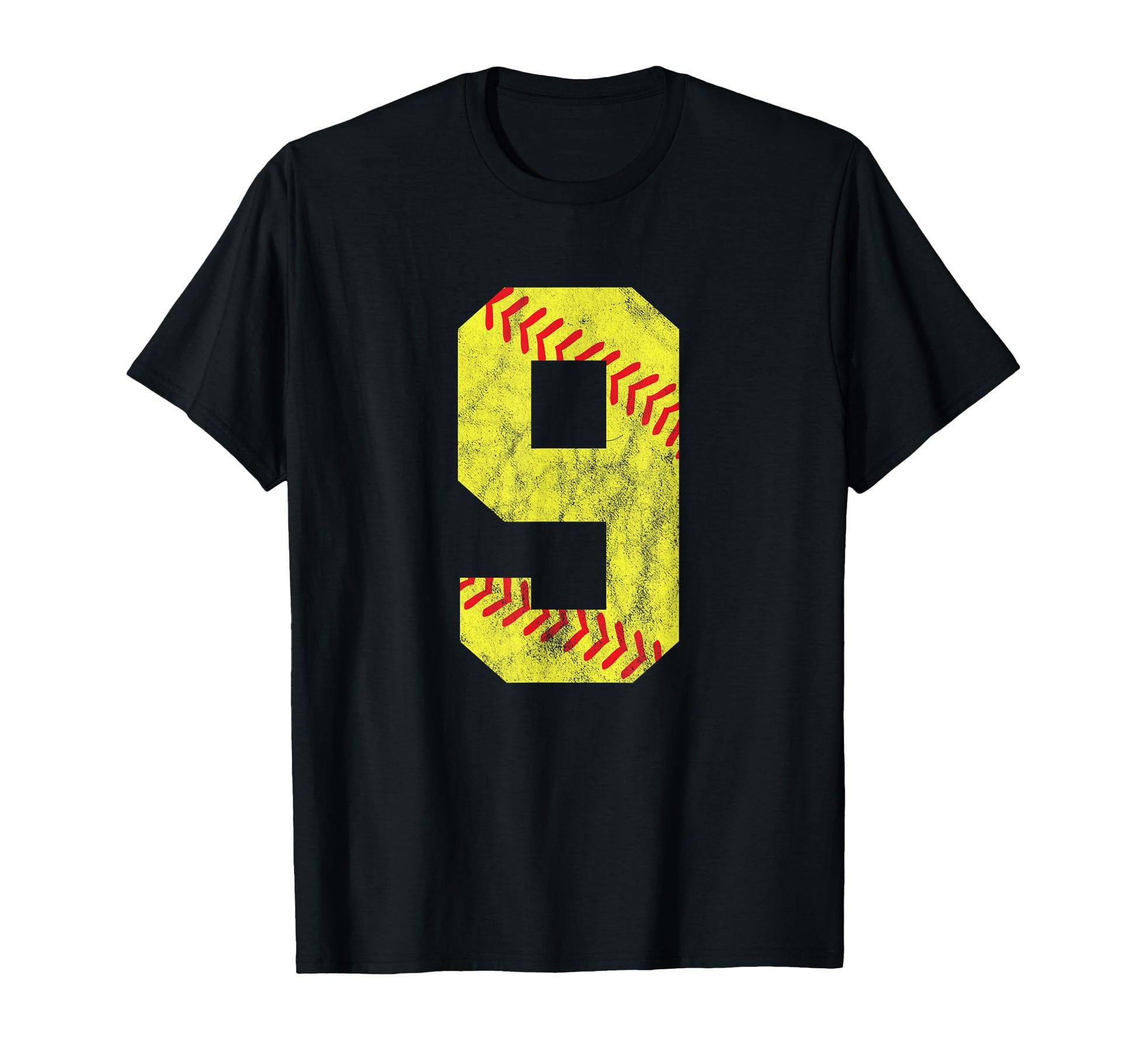 Softball Number 9 Nine 9Th Birthday T-Shirt - Graphic Print Men Women - T-Shirt, Sweatshirt, Hoodie