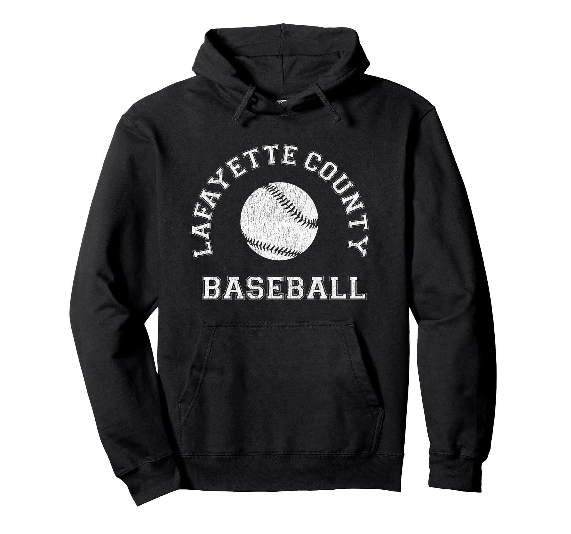 Lafayette County Baseball Distressed Hoodie - Fun Novelty Design Men Women - T-Shirt, Sweatshirt, Hoodie