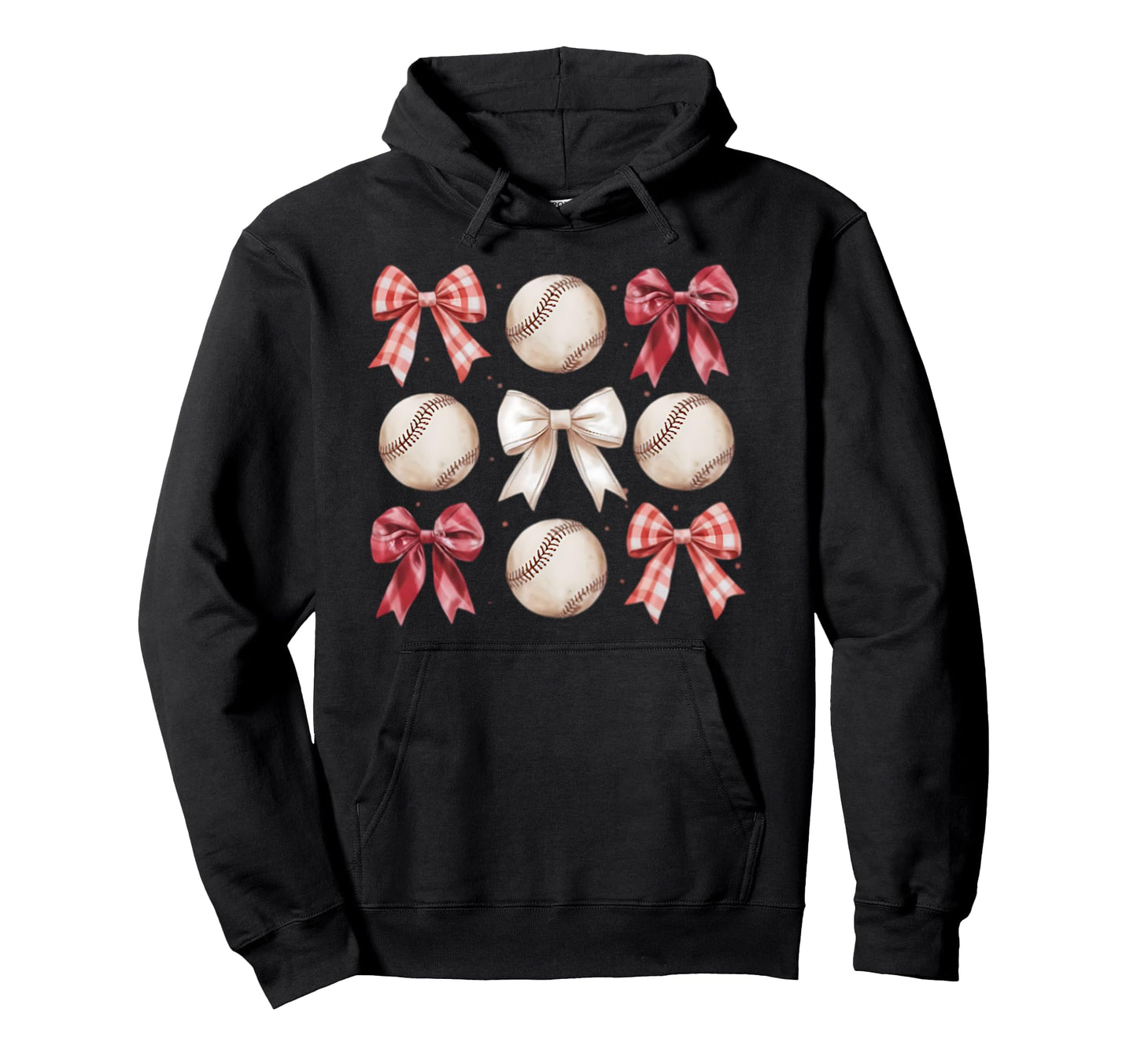 Baseball Coquette Bow Mom Sister Hoodie - Custom Art Print Men Women - T-Shirt, Sweatshirt, Hoodie
