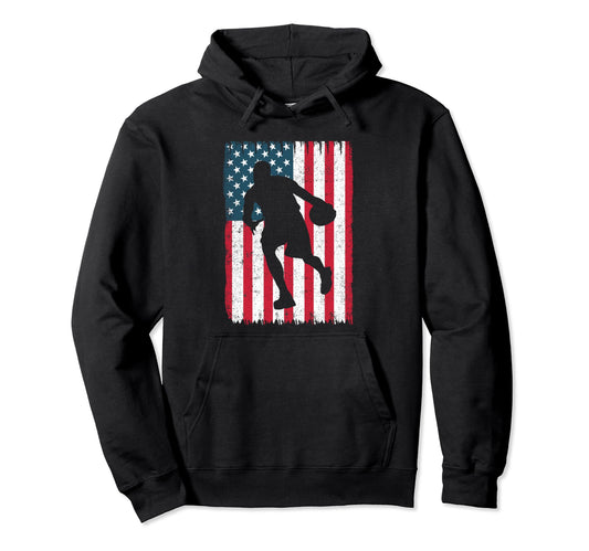 American Flag Baseball Player Gifts Hoodie - Streetwear Style Unisex - T-Shirt, Sweatshirt, Hoodie