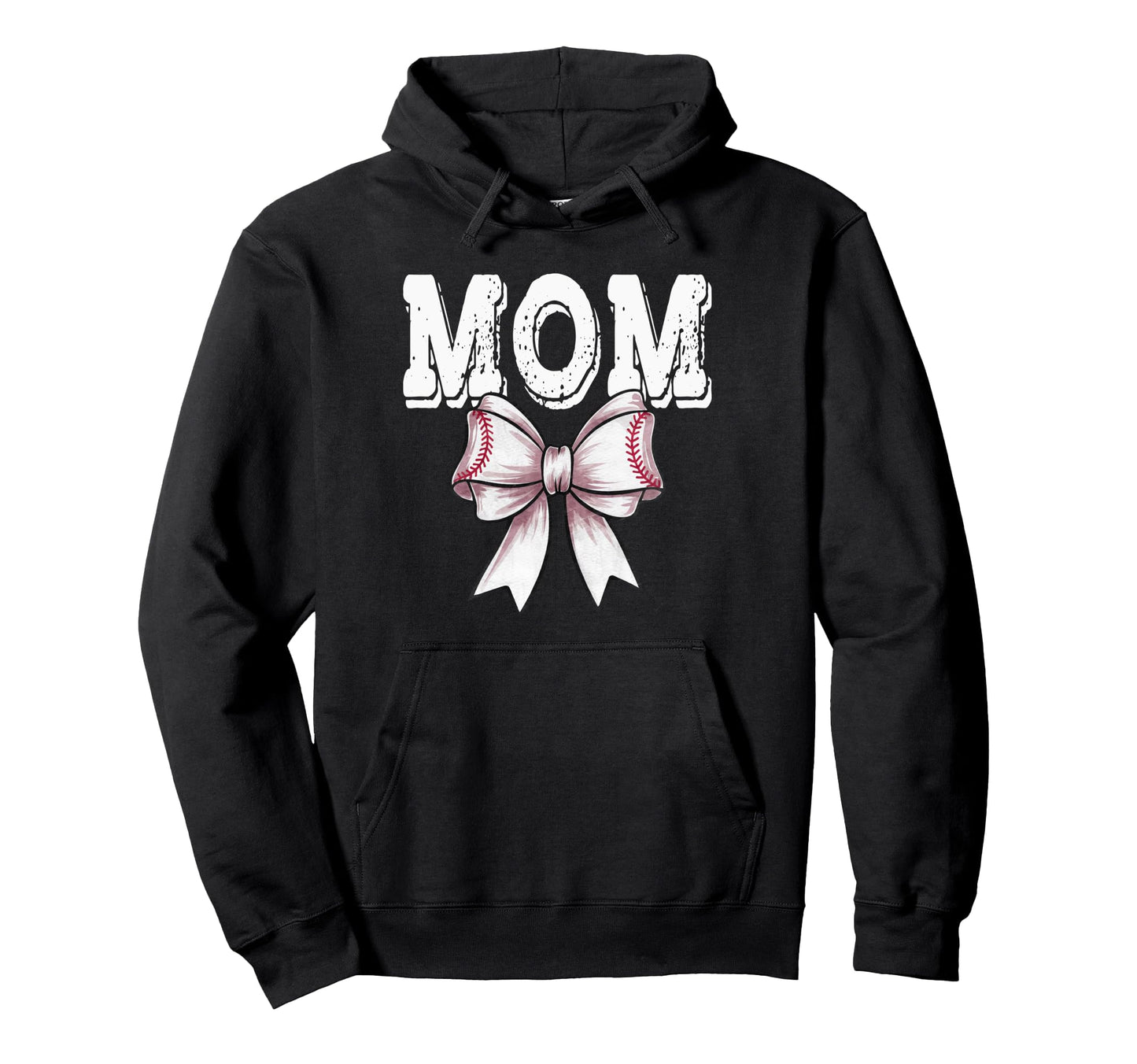 Coquette Baseball Bow Mom Sister Hoodie - Novelty Apparel for Adults - T-Shirt, Sweatshirt, Hoodie