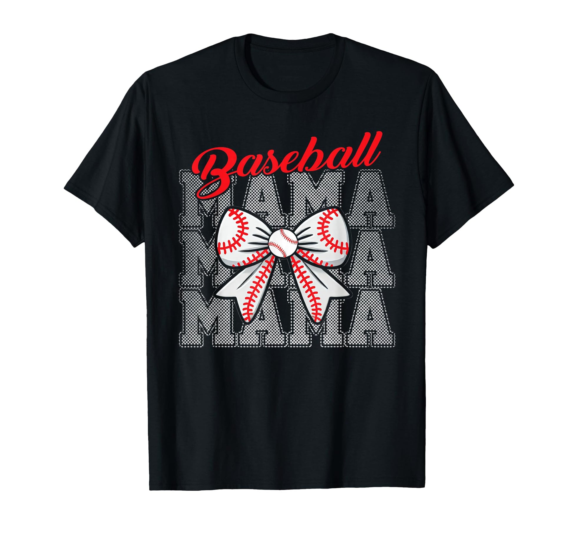Baseball Mama Bow Mother Ball Playing T-Shirt - Trendy Graphic Men Women - T-Shirt, Sweatshirt, Hoodie