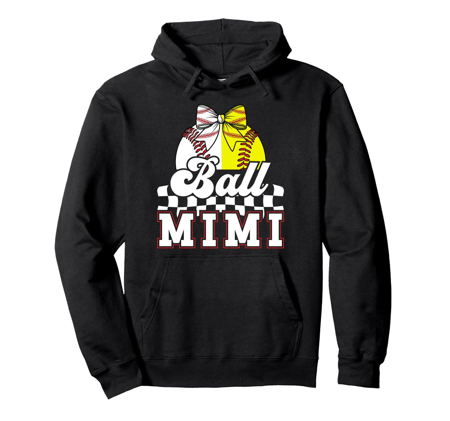 Ball Mimi Grandma Coquette Baseball Hoodie - Minimalist Print Unisex - T-Shirt, Sweatshirt, Hoodie