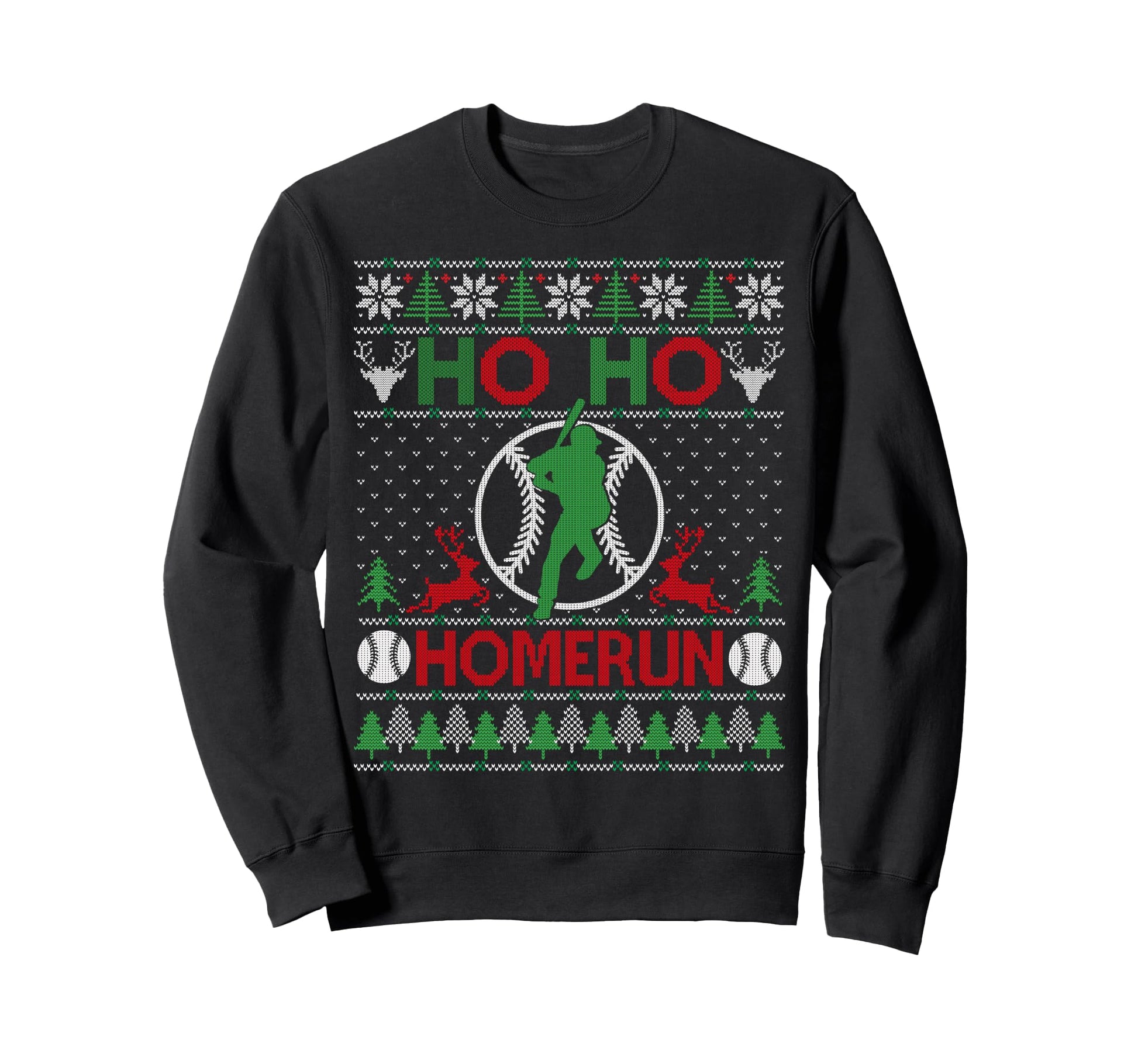Ho Ho Homerun Baseball Ugly Sweatshirt - Aesthetic Graphic for Adults - T-Shirt, Sweatshirt, Hoodie