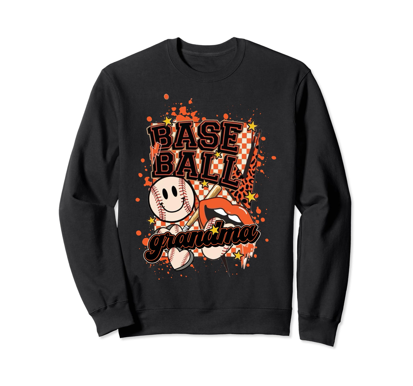 Softball Baseball Grandma Mom Leopard Sweatshirt - Trendy Graphic Unisex - T-Shirt, Sweatshirt, Hoodie