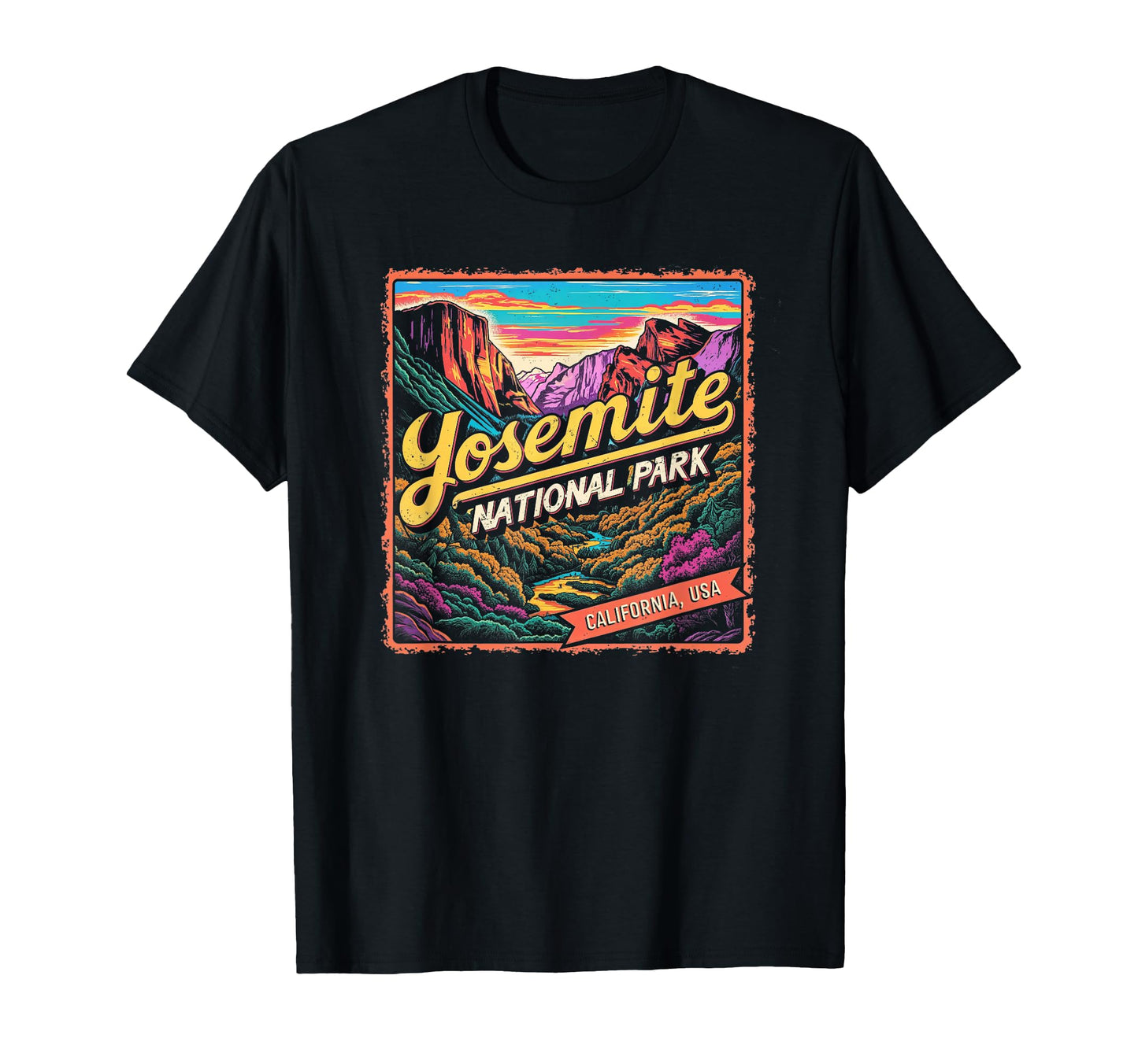 Yosemite National Park Sunset Landscape T-Shirt - Minimalist Print Unisex - T-Shirt, Sweatshirt, Hoodie