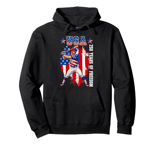 250Th Anniversary 1776 2026 Baseball Hoodie - Novelty Apparel for Adults - T-Shirt, Sweatshirt, Hoodie