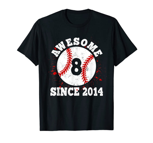 8Th Birthday Baseball Player 8 T-Shirt - Fun Novelty Design Men Women - T-Shirt, Sweatshirt, Hoodie