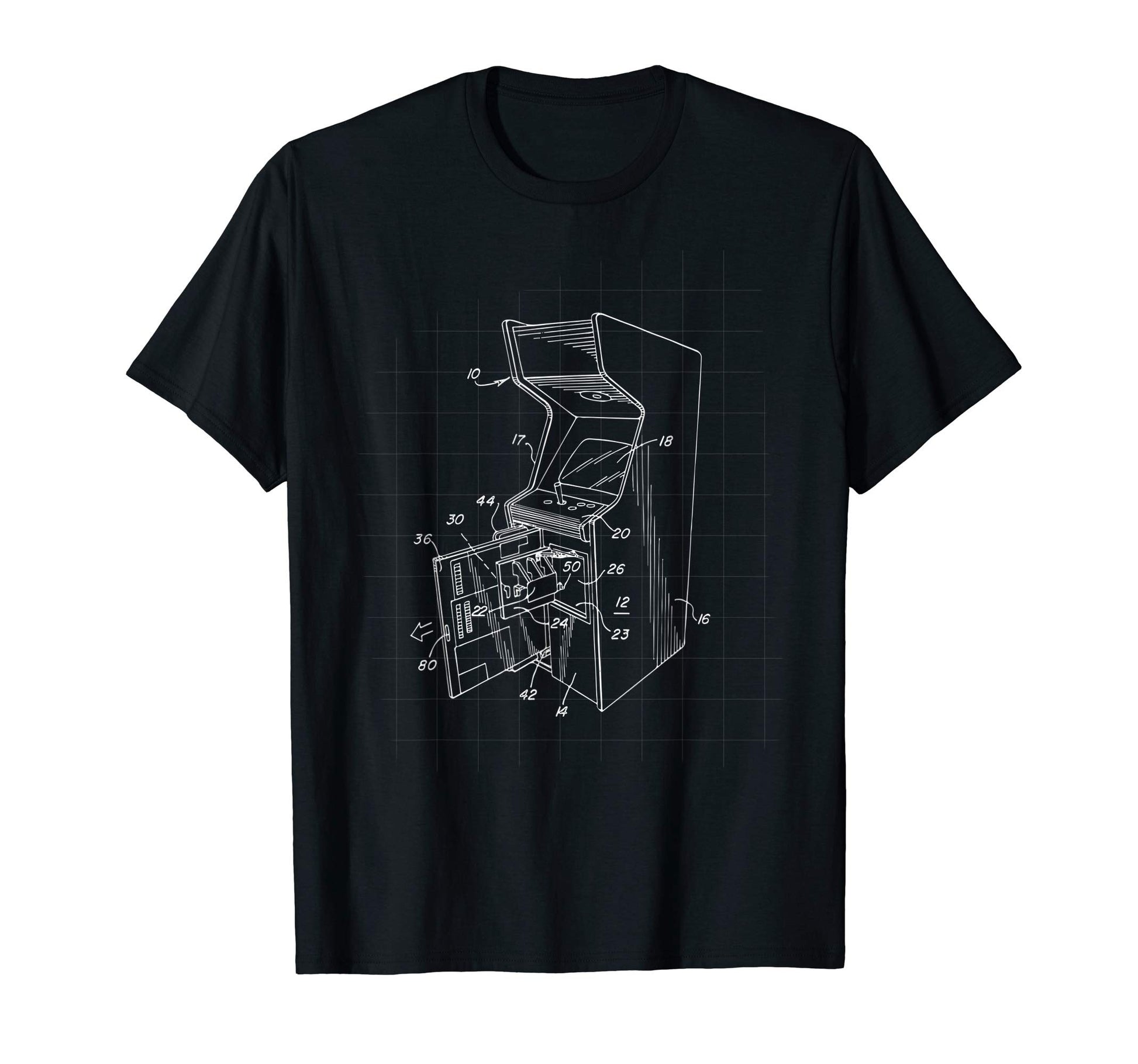 80S Arcade Video Game Blueprint T-Shirt - Novelty Apparel Unisex - T-Shirt, Sweatshirt, Hoodie