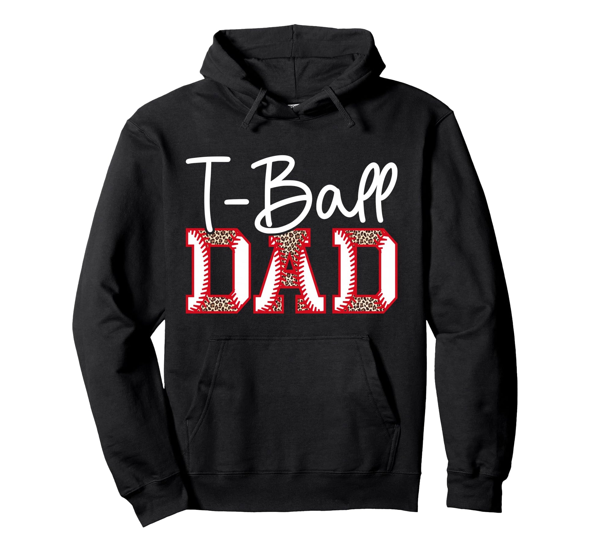 T Ball Dad Leopard Baseball T Ball Player Hoodie - Custom Art Print Unisex - T-Shirt, Sweatshirt, Hoodie