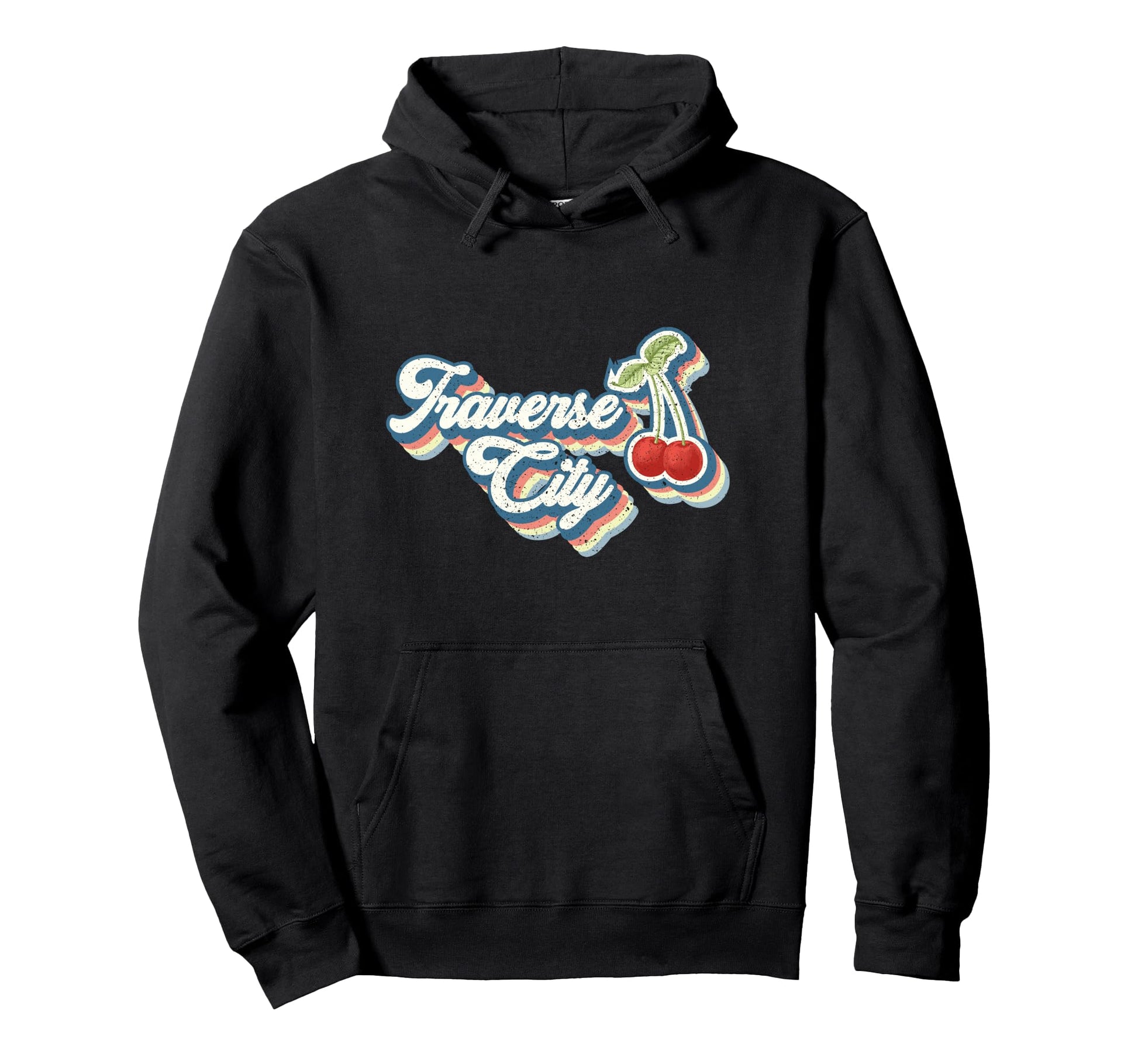 Traverse City 70S 80S Typography And Red Hoodie - Graphic Print Men Women - T-Shirt, Sweatshirt, Hoodie