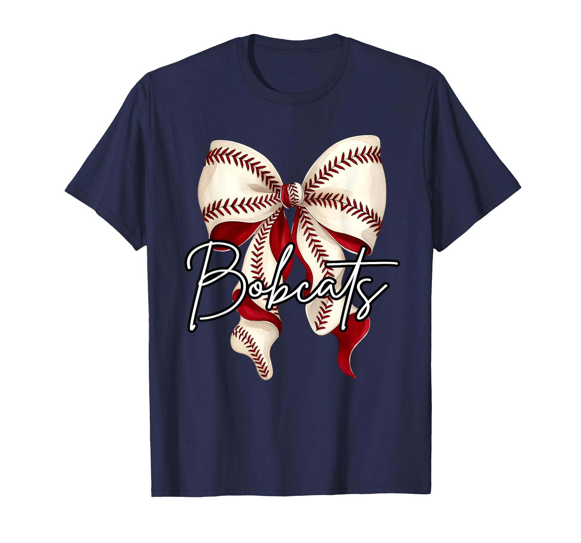 Bobcats Baseball Mom Coquette Bow Game Day T-Shirt - Trendy Graphic Unisex - T-Shirt, Sweatshirt, Hoodie