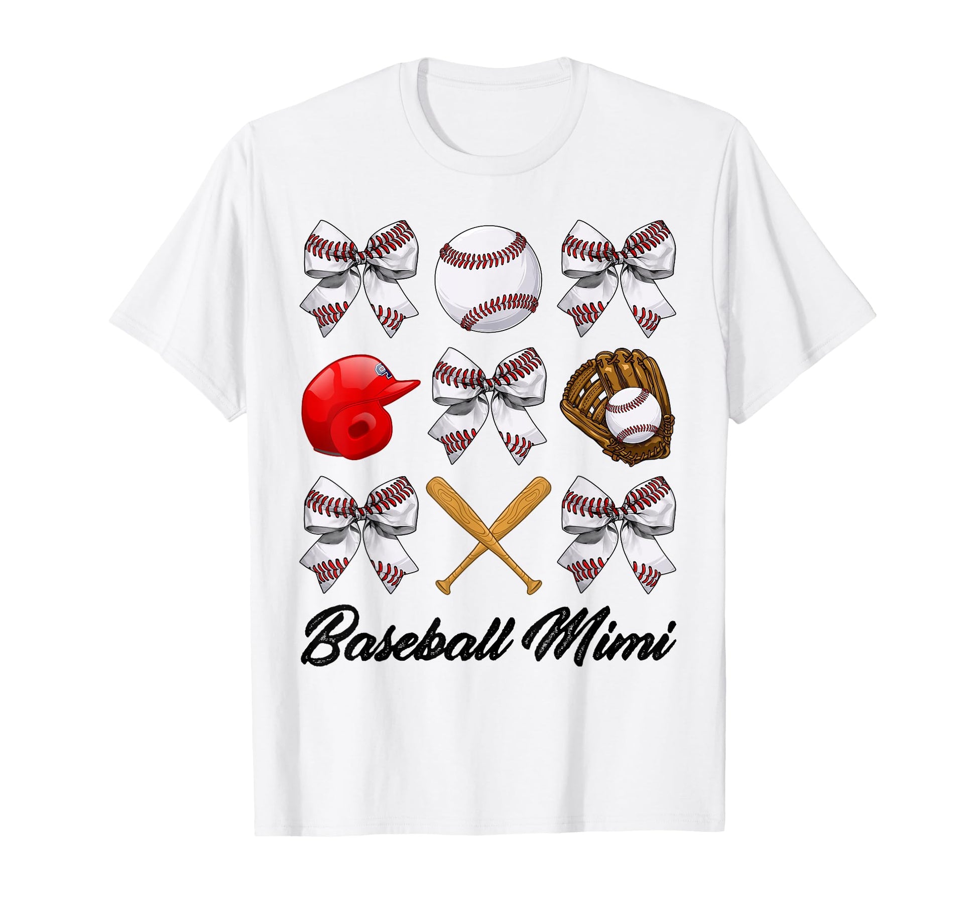 Baseball Mimi Bow Baseball Mom Mothers Day T-Shirt - Trendy Graphic Unisex - T-Shirt, Sweatshirt, Hoodie