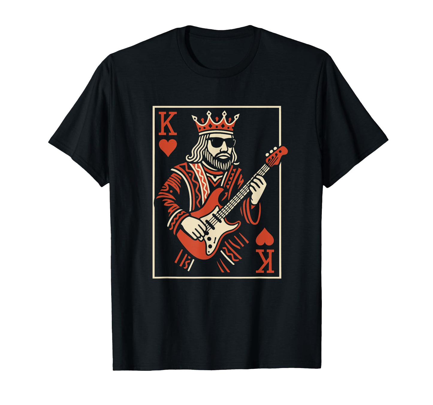 King Hearts Card Rockstar Playing T-Shirt - Trendy Graphic for Adults - T-Shirt, Sweatshirt, Hoodie