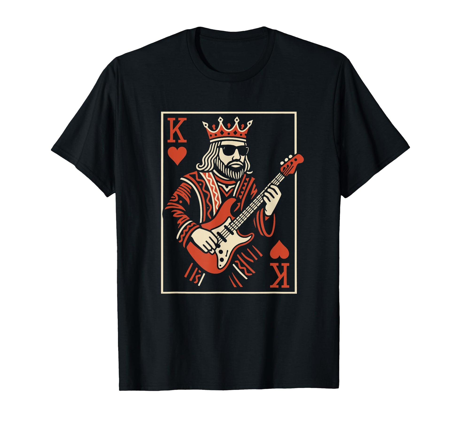 King Hearts Card Rockstar Playing T-Shirt - Trendy Graphic for Adults - T-Shirt, Sweatshirt, Hoodie