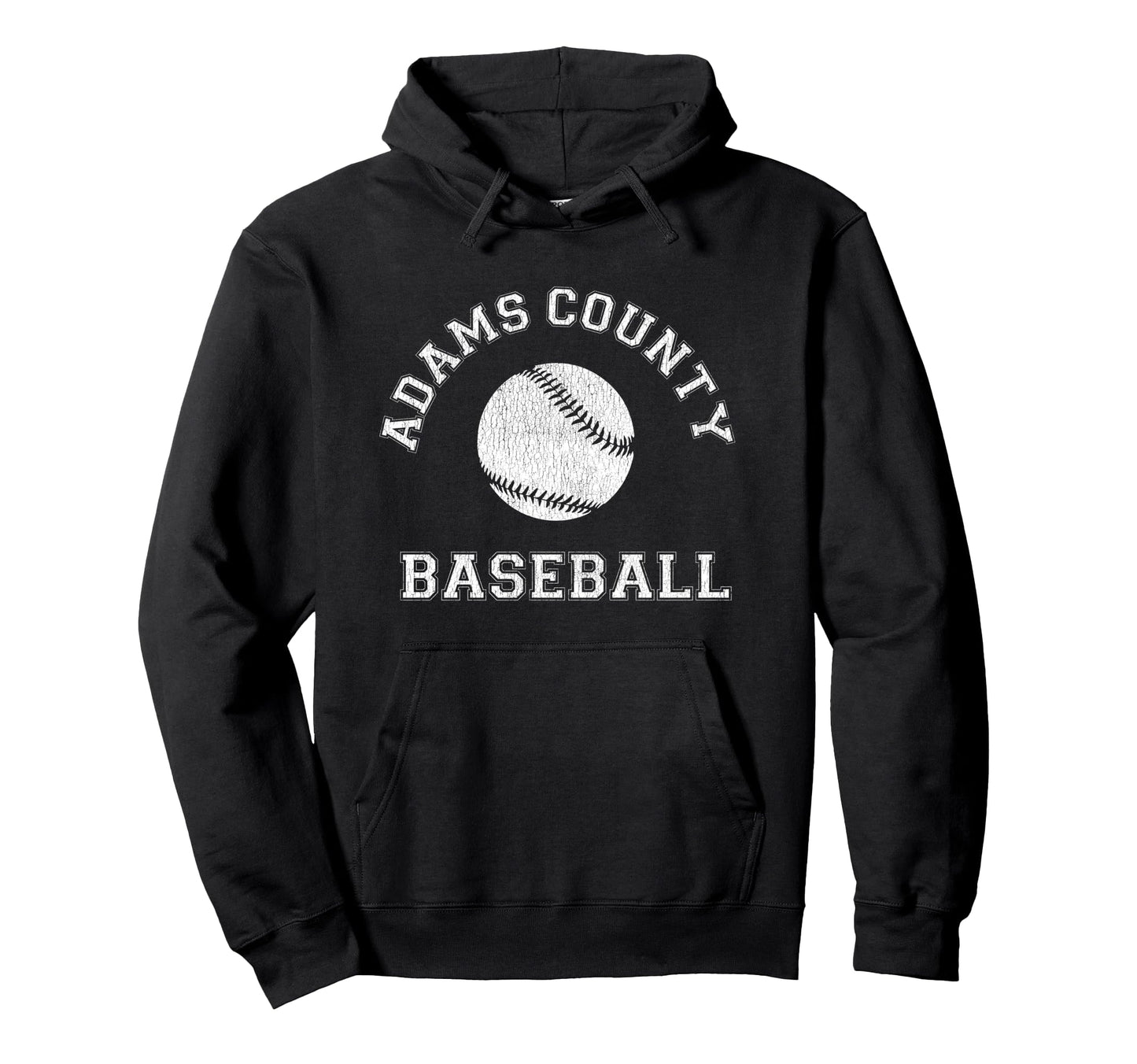 Adams County Baseball Distressed Hoodie - Custom Art Print Unisex - T-Shirt, Sweatshirt, Hoodie